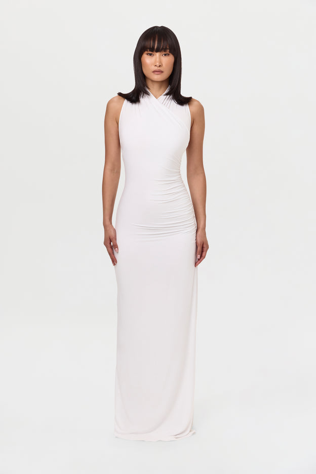 Smooth Sleeveless Overlay Maxi Dress