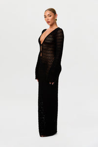 Crochet Keyhole Maxi Dress