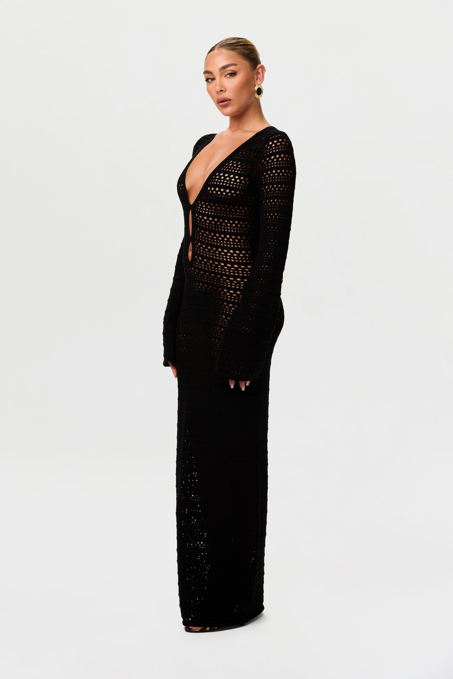 Crochet Keyhole Maxi Dress Petite