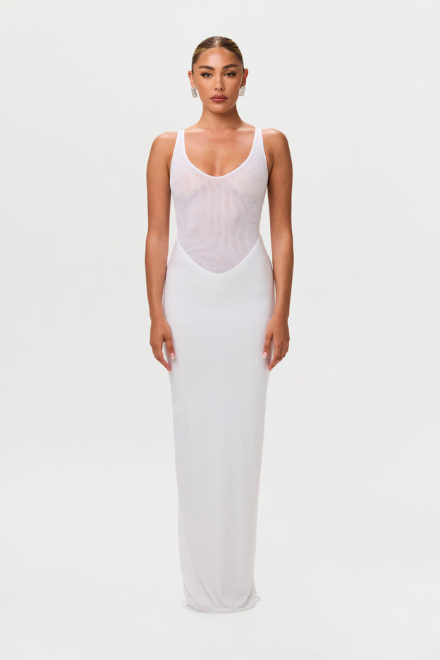 Hourglass Mesh Tank Maxi Dress