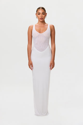 Hourglass Mesh Tank Maxi Dress