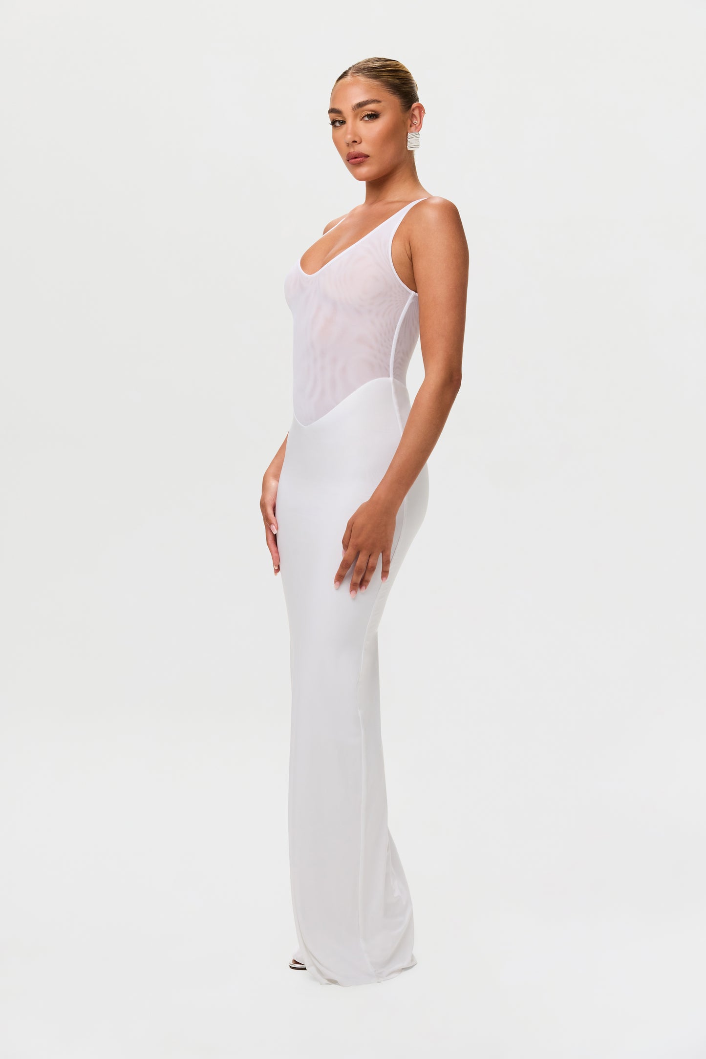 Hourglass Mesh Tank Maxi Dress