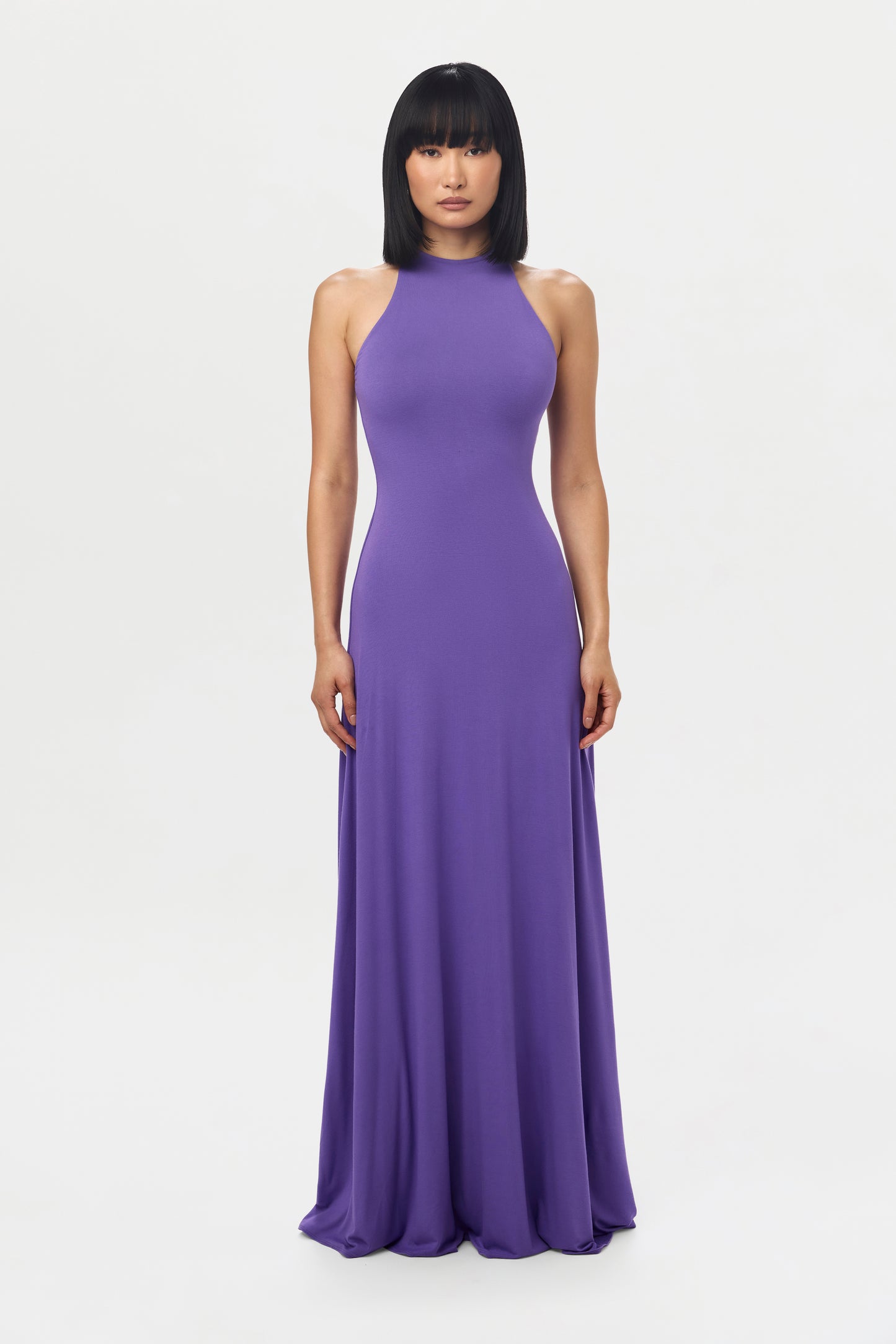 Smooth Racerback Flare Maxi Dress