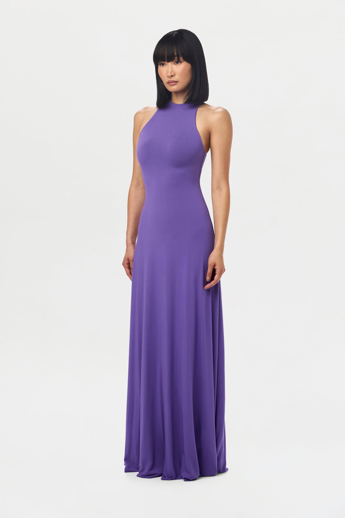 Smooth Racerback Flare Maxi Dress