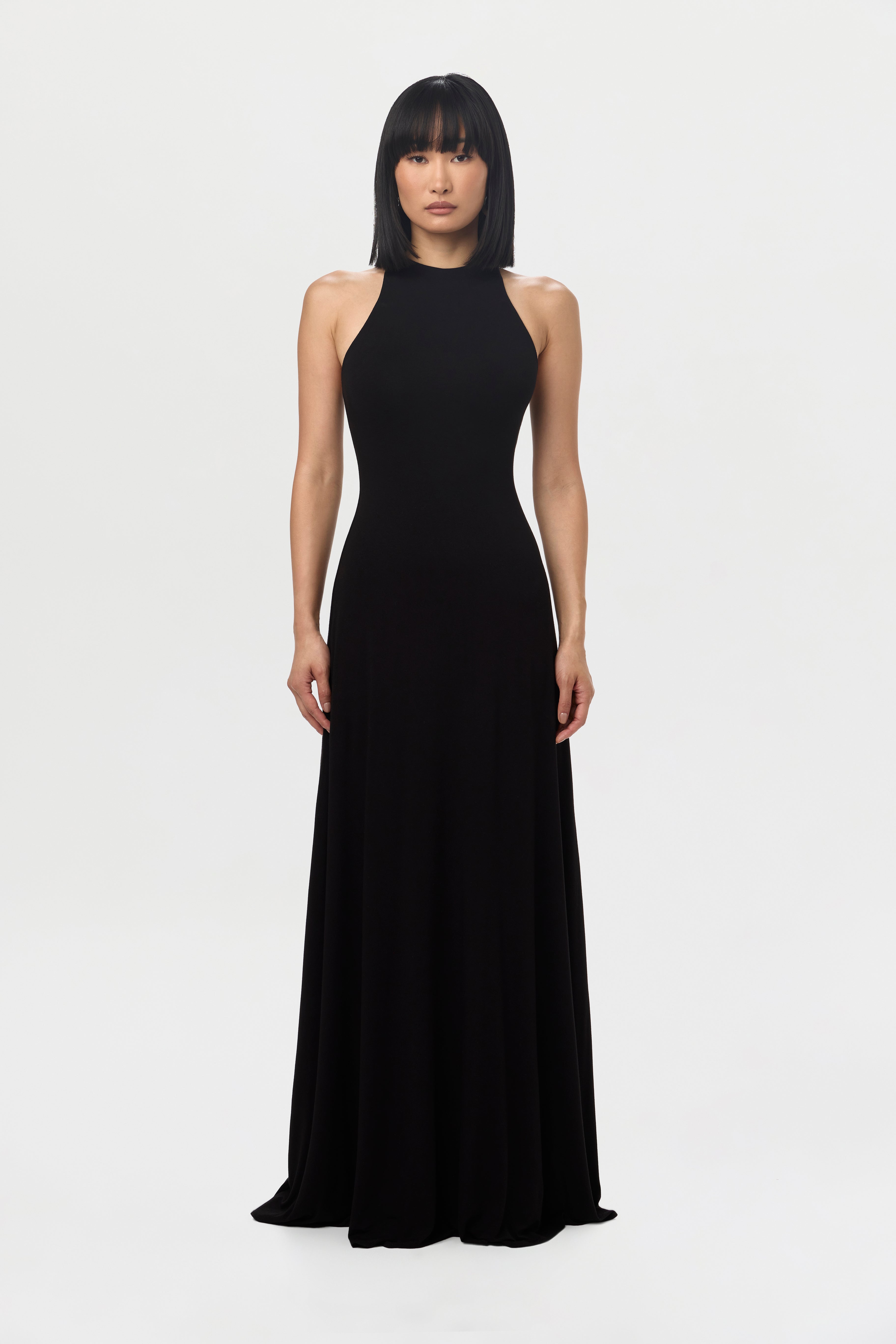 Smooth Racerback Flare Maxi Dress