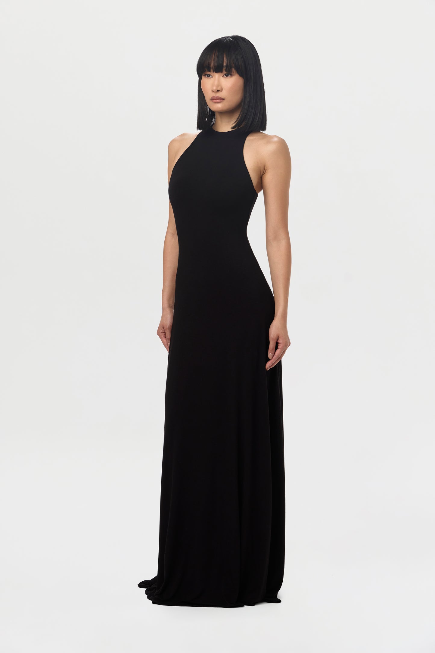 Smooth Racerback Flare Maxi Dress
