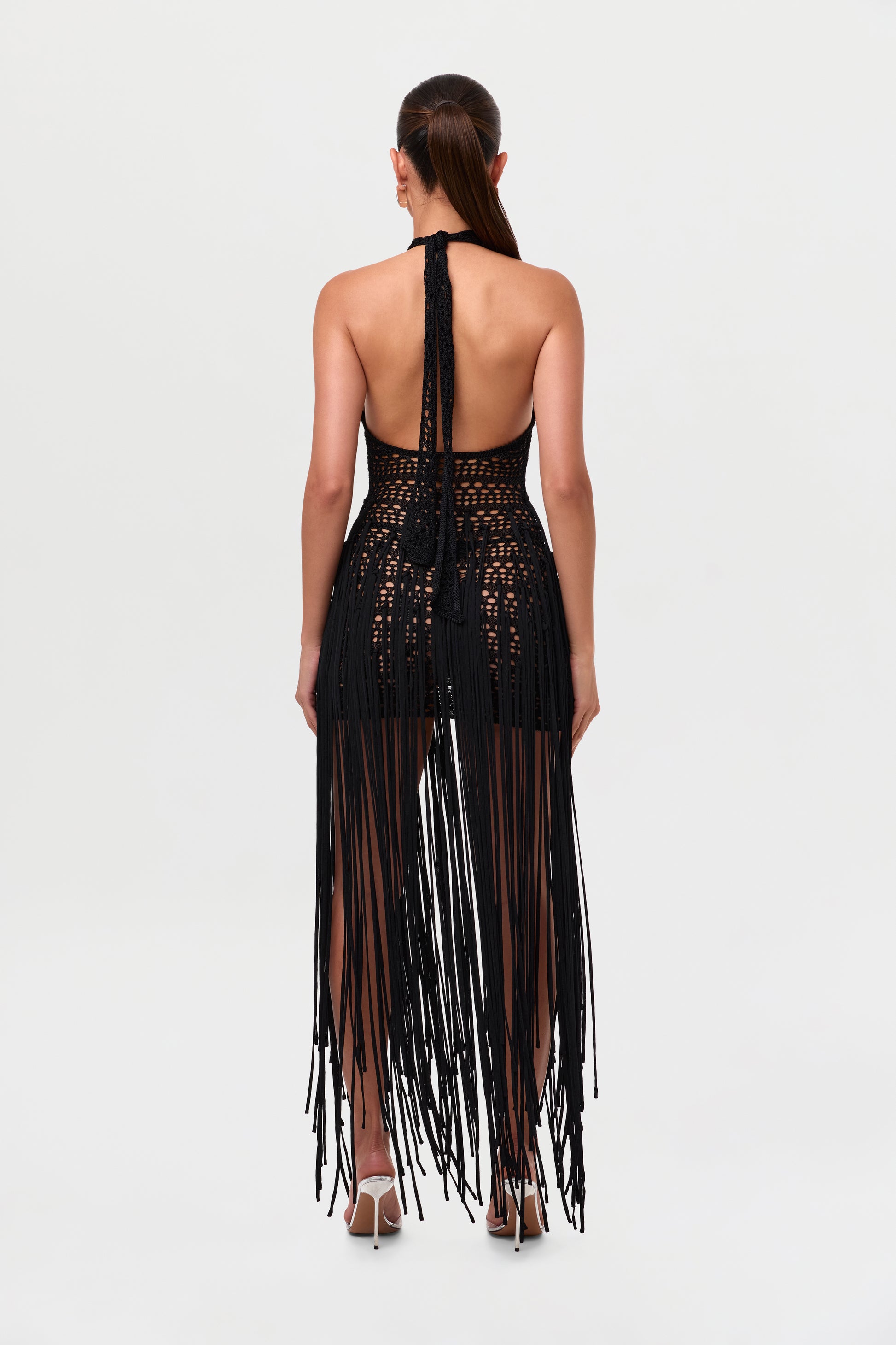 Crochet Halter Fringe Dress