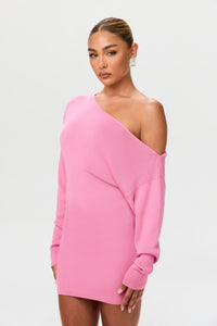 Knit Off-Shoulder Mini Dress