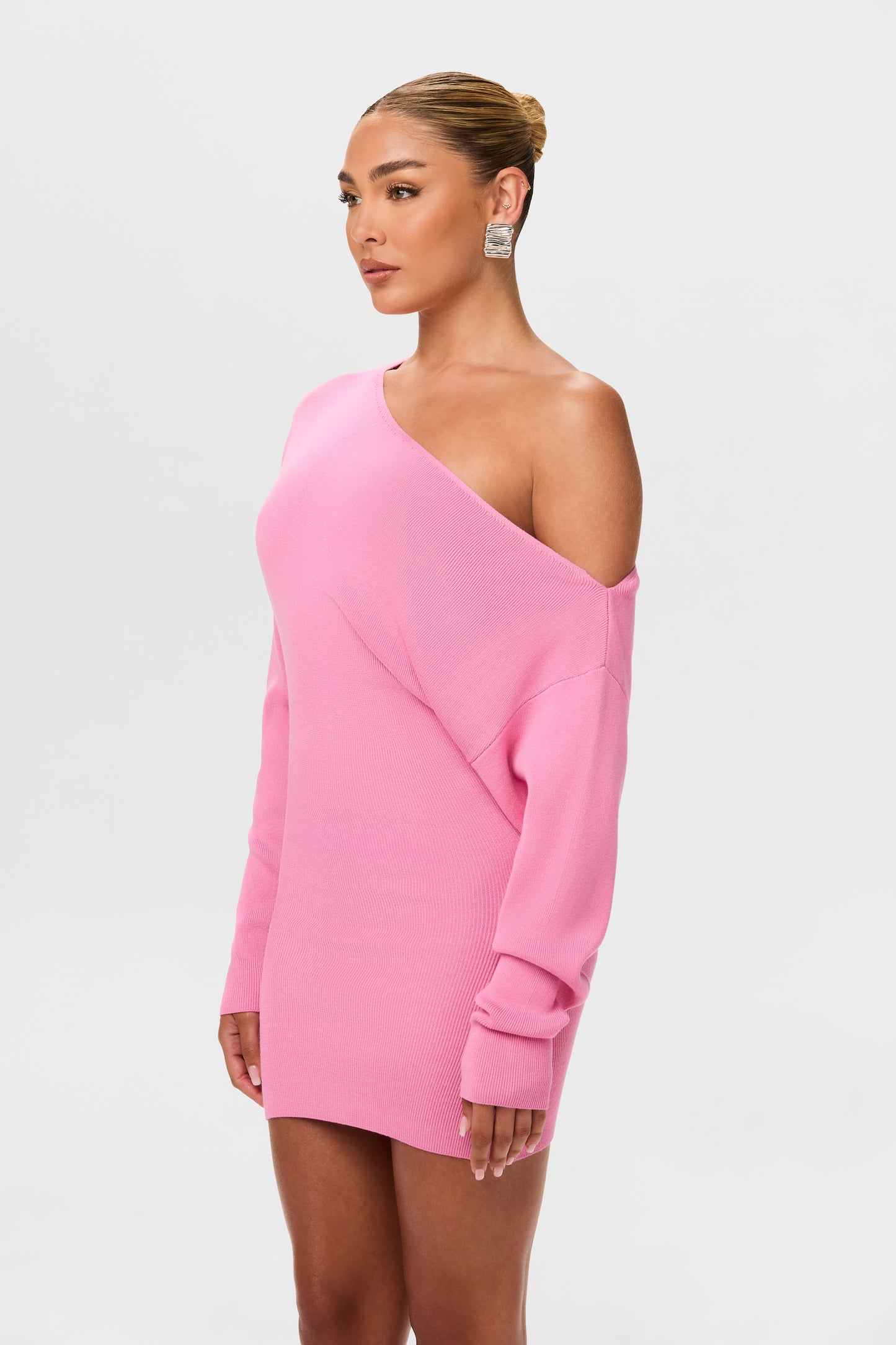 Knit Off-Shoulder Mini Dress