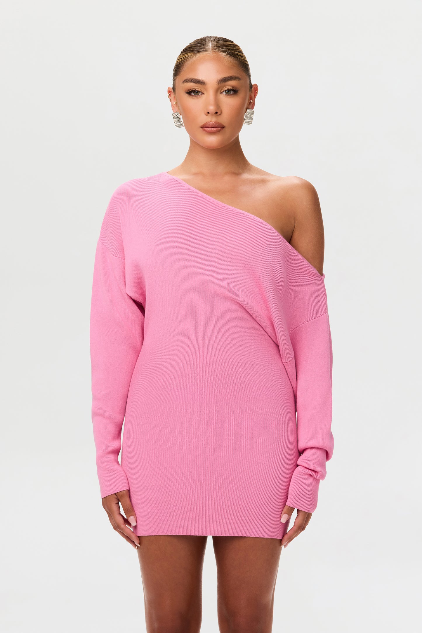 Knit Off-Shoulder Mini Dress