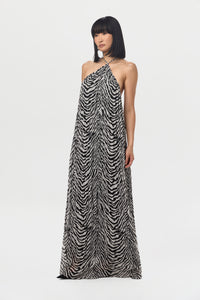 Chiffon Halter Maxi Dress