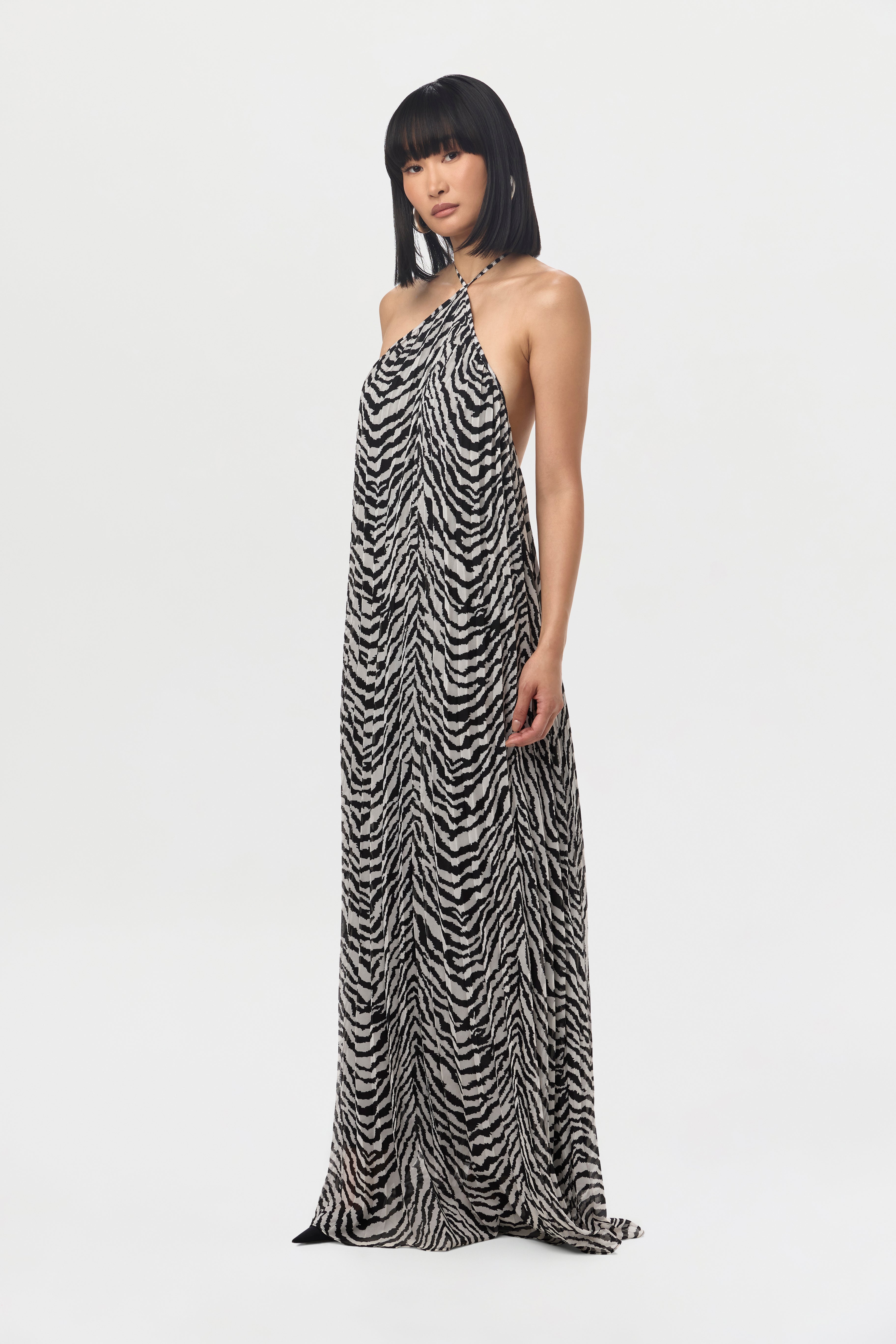 Chiffon Halter Maxi Dress