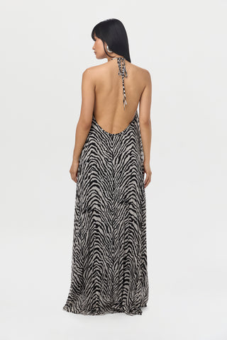 Chiffon Halter Maxi Dress