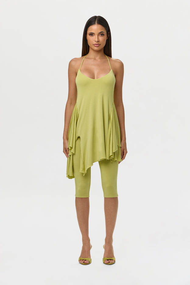 Micro Modal Strap Double Slit Mini Dress
