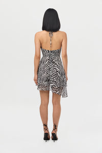 Chiffon Animal Print Mini Dress