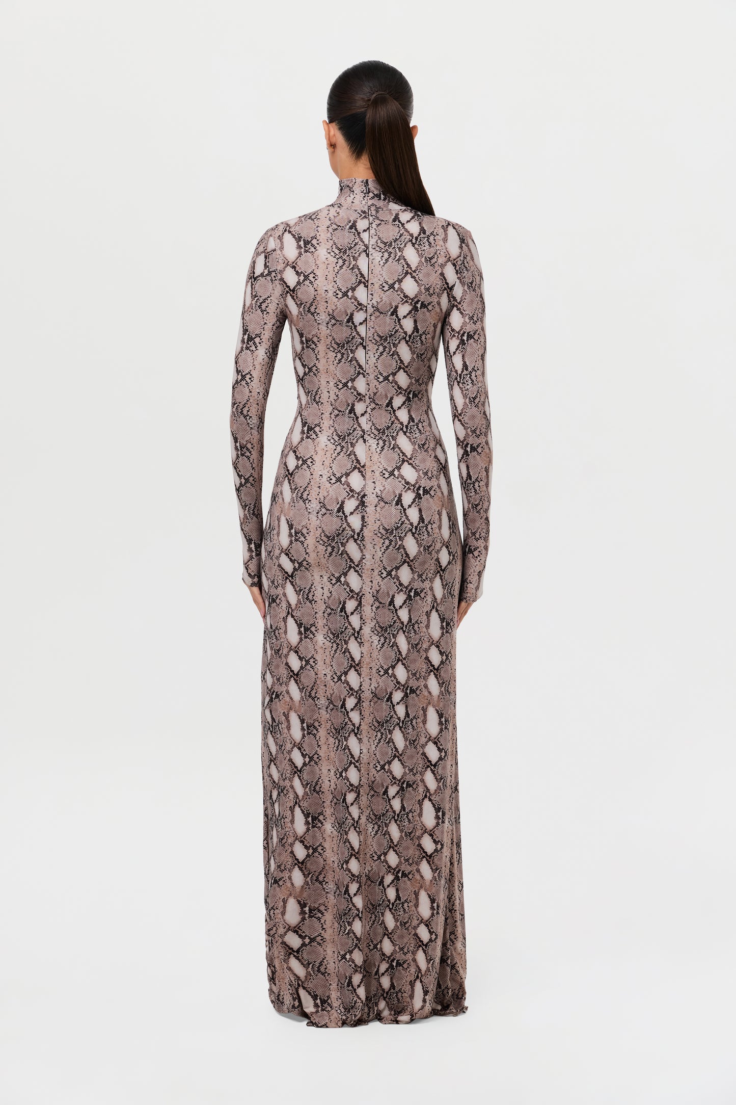 Naked Print Cutout & Tie Maxi Dress