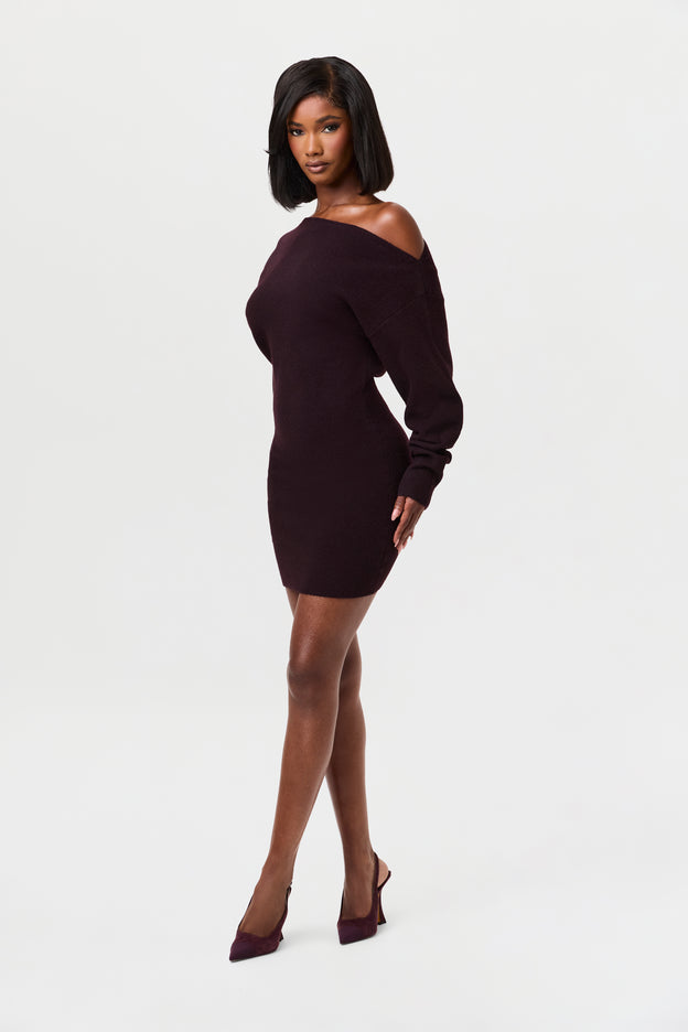 Knit Off-Shoulder Mini Dress