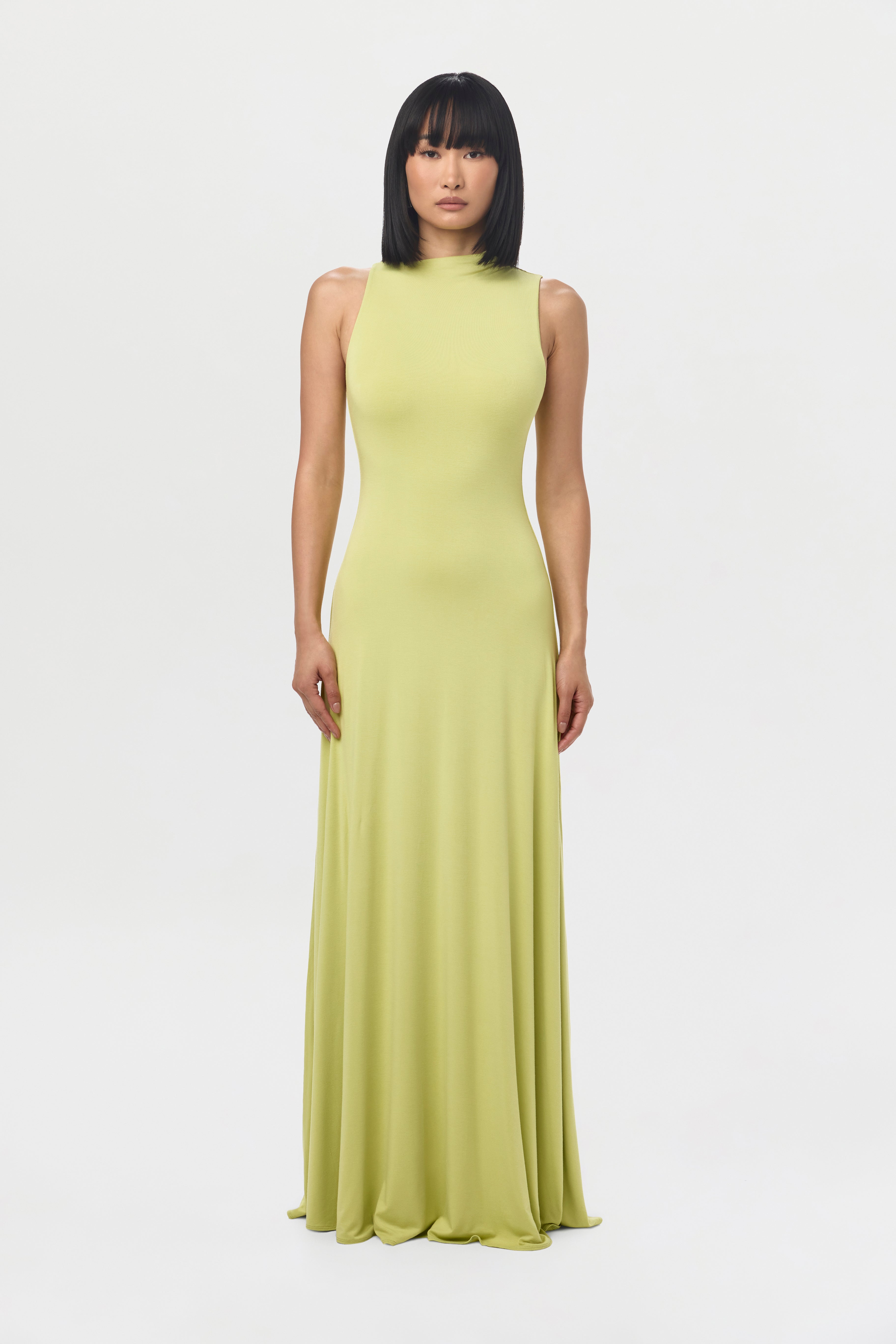 Smooth Sleeveless A-Line Maxi Dress