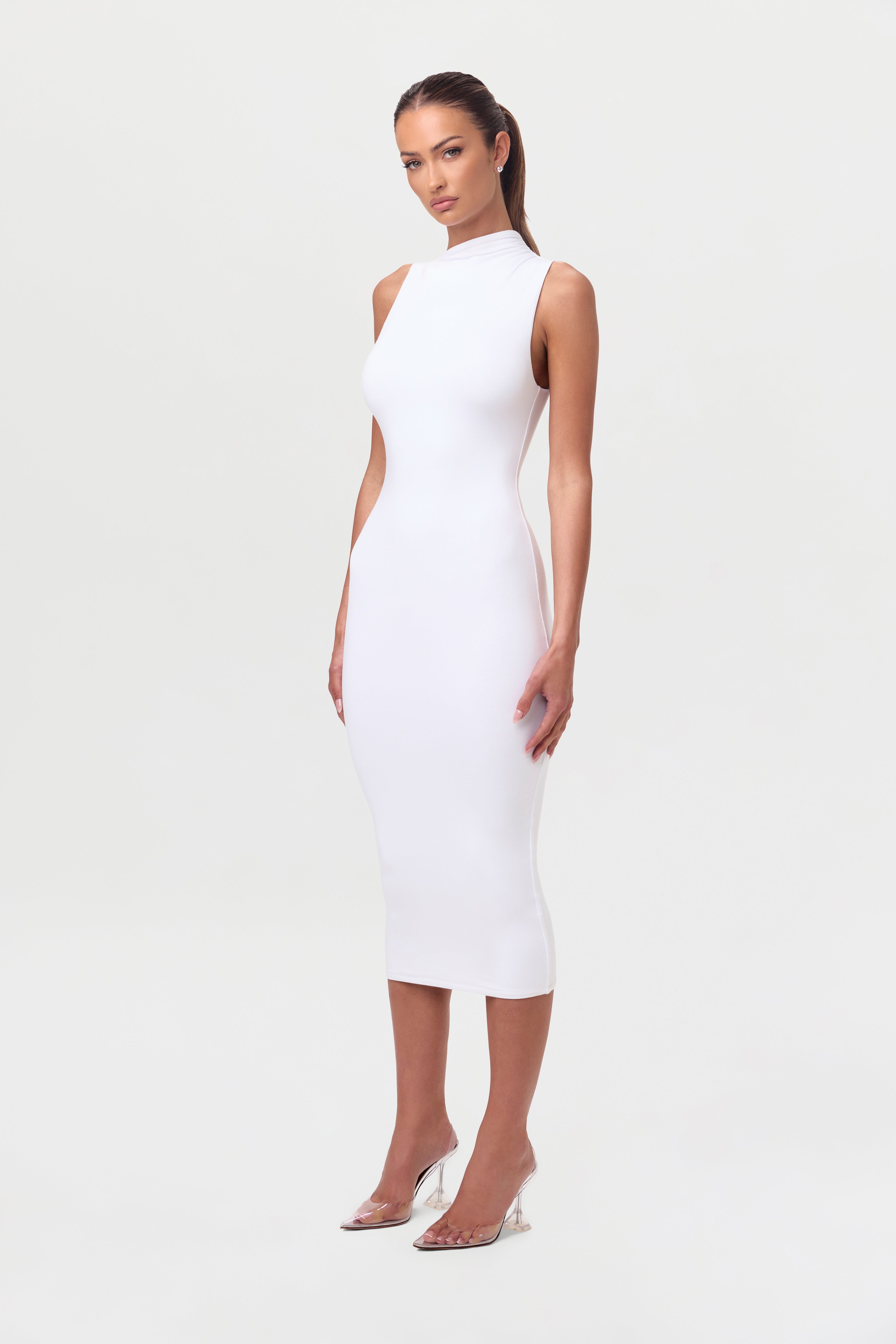 Smooth Sleeveless Midi Dress