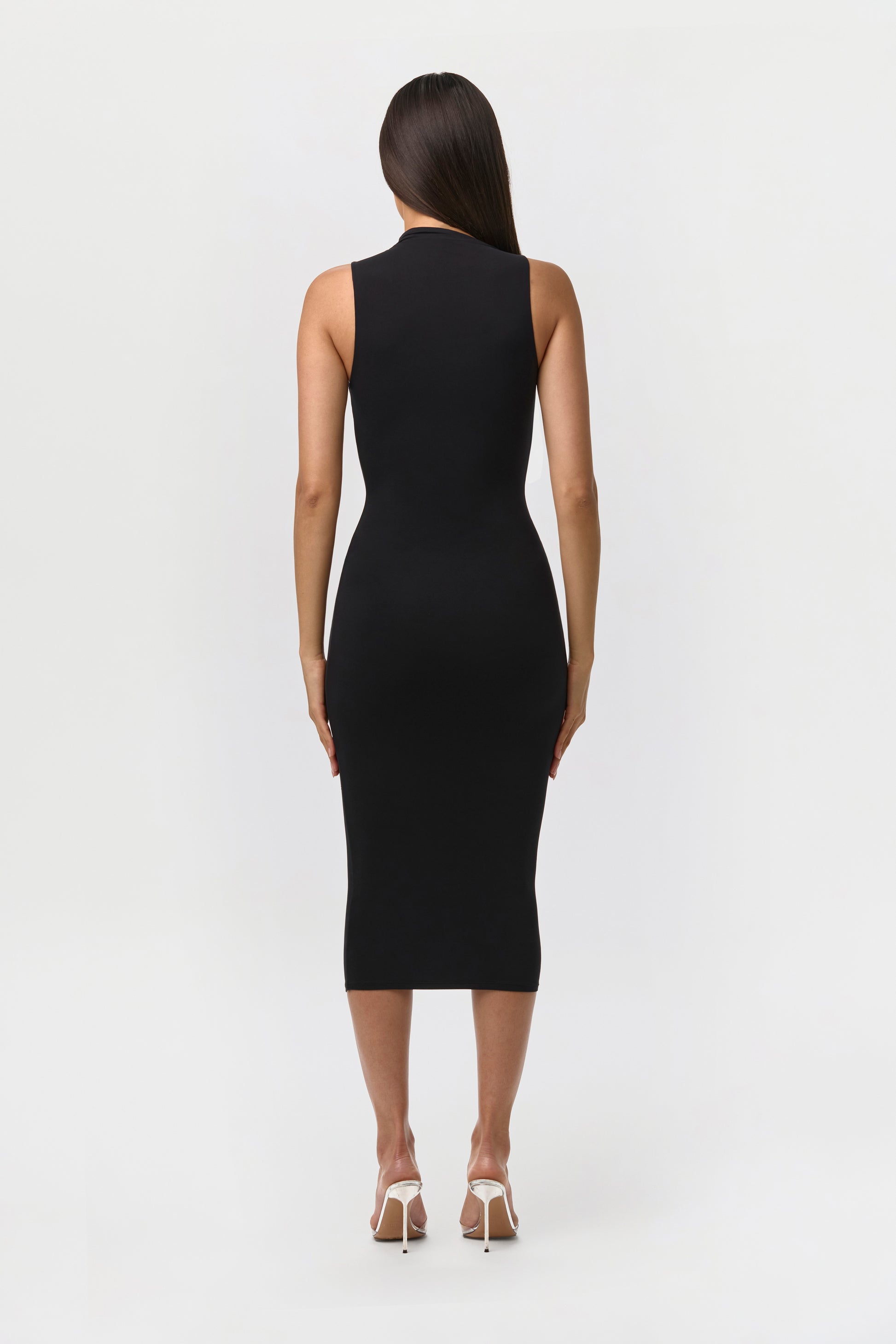 Women's Naked Sleeveless Midi Dress by Naked Wardrobe, Black / M