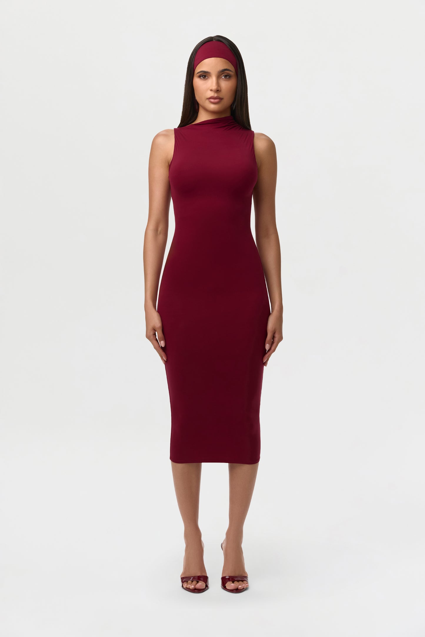 naked wardrobe midi dress Women's Naked Sleeveless Midi Dress by Naked Wardrobe, Sangria / S