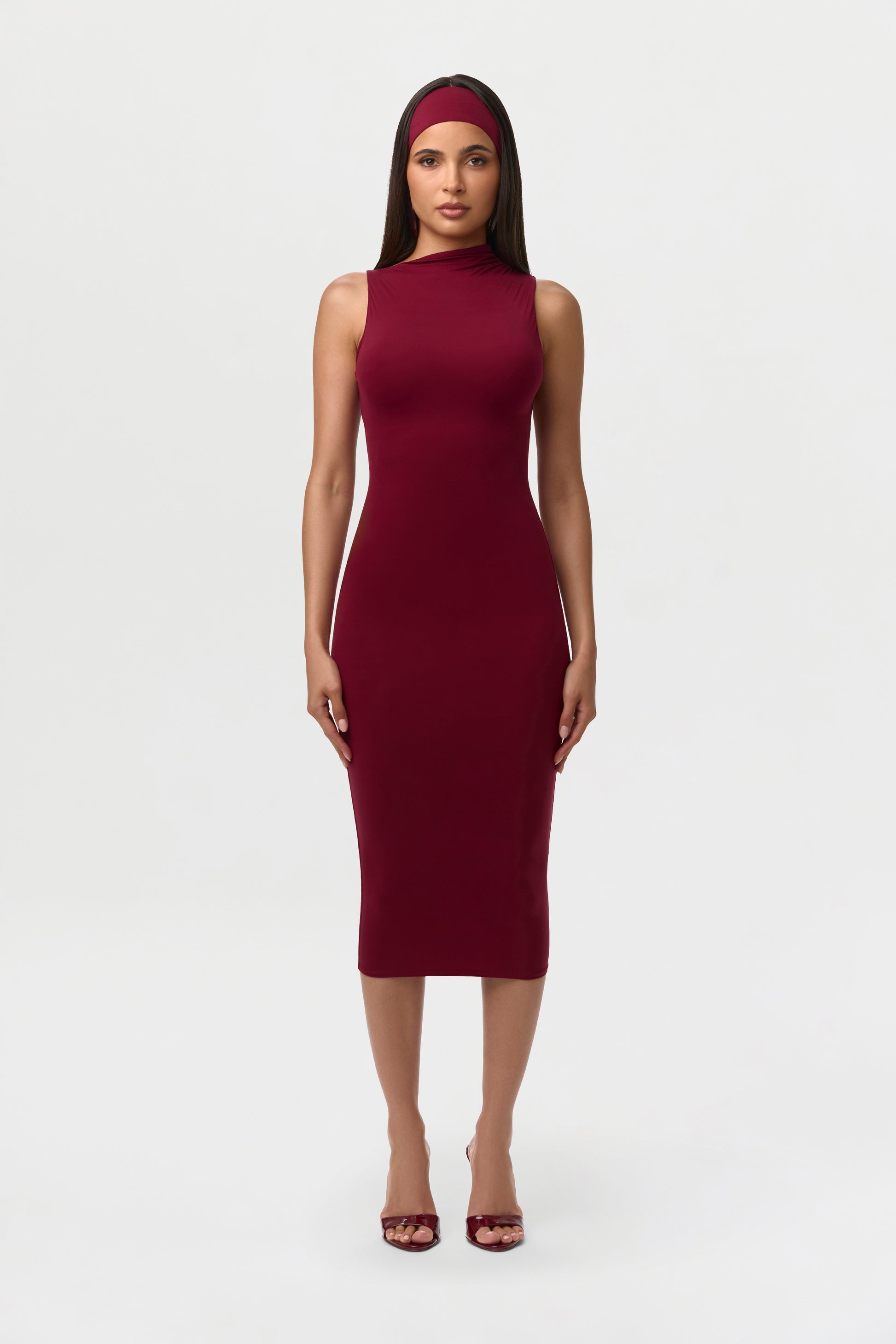 Sangria Naked Sleeveless Midi Dress