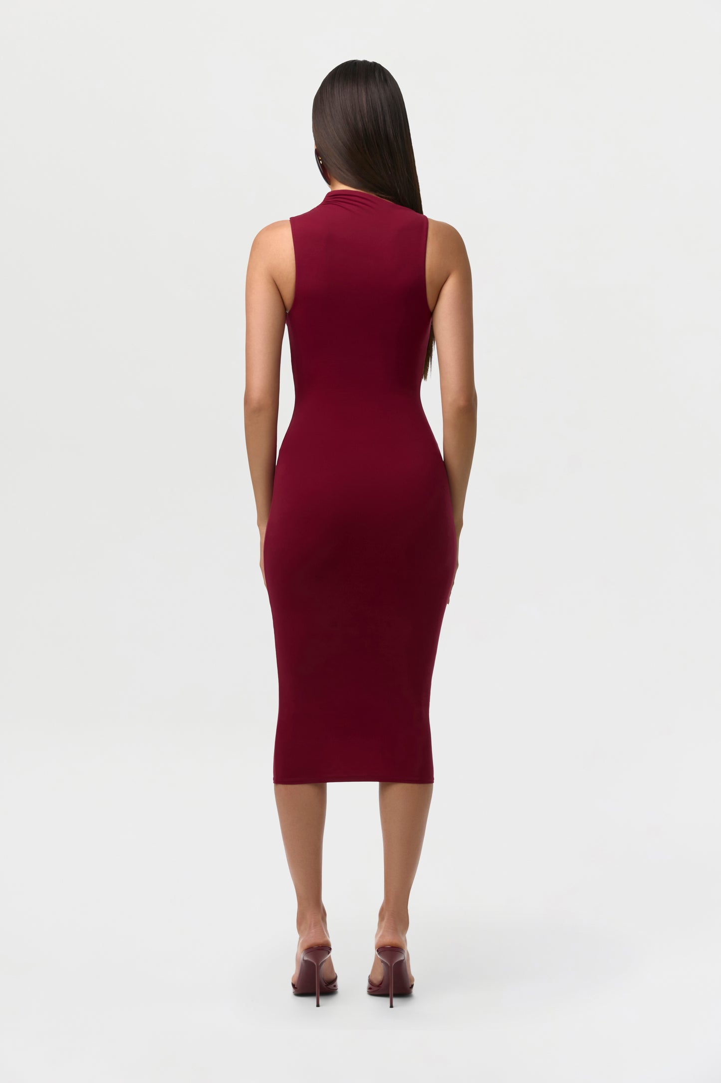 Sangria Naked Sleeveless Midi Dress
