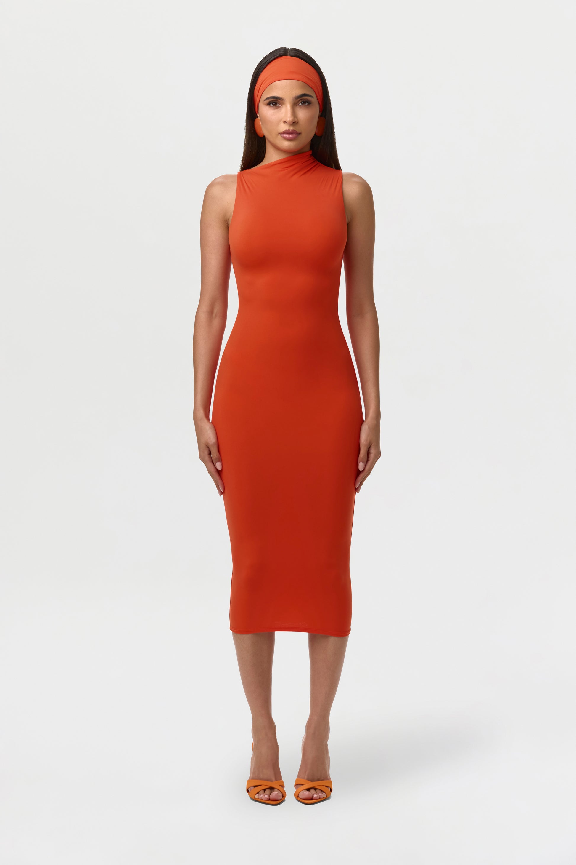 Naked Wardrobe Women's Sleeveless Midi Dress - Red