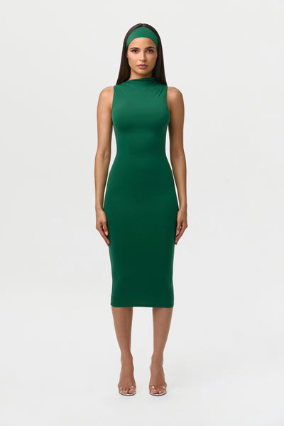 knee length dresses for ladies Blue Slip A-Line Midi Dress main image 0
