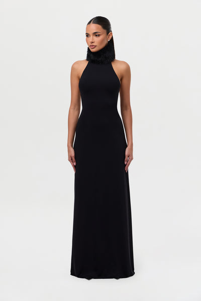 fur maxi dress Women's Naked Faux Fur Maxi Dress by Naked Wardrobe, Black / XS