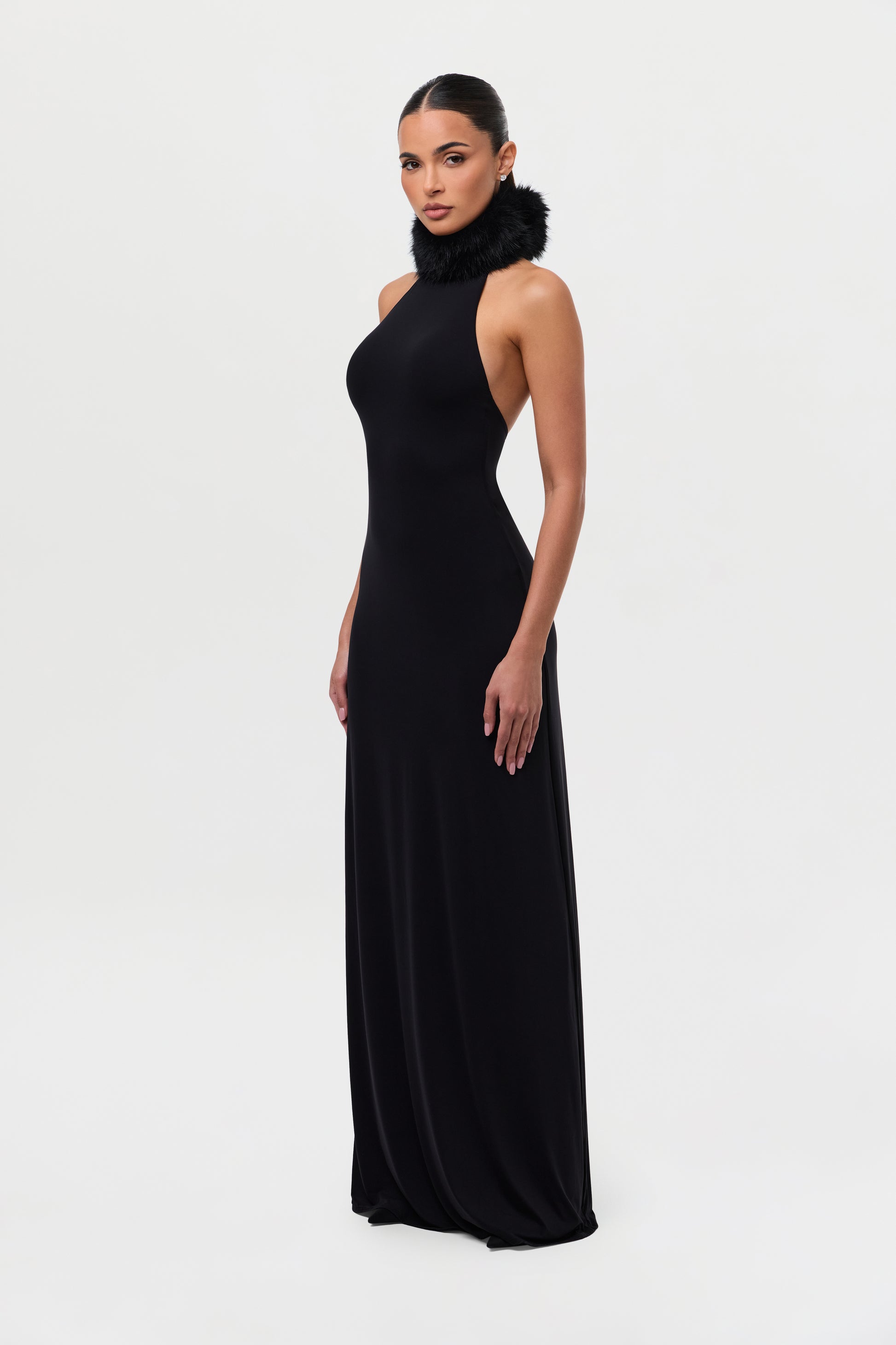 Women's Naked Faux Fur Maxi Dress by Naked Wardrobe, Black / XS Women's Naked Faux Fur Maxi Dress by Naked Wardrobe, Black / XS