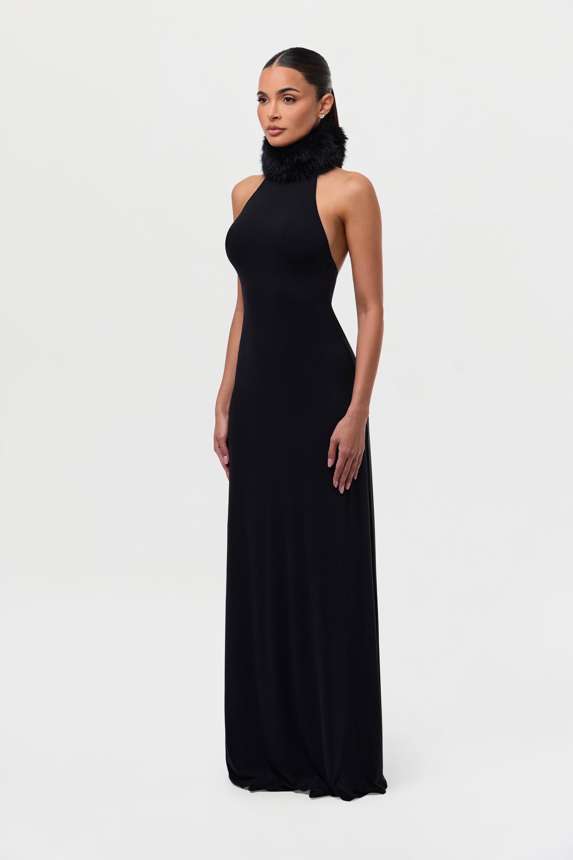 Women's Naked Faux Fur Maxi Dress by Naked Wardrobe, Black / XS Women's Naked Faux Fur Maxi Dress by Naked Wardrobe, Black / XS