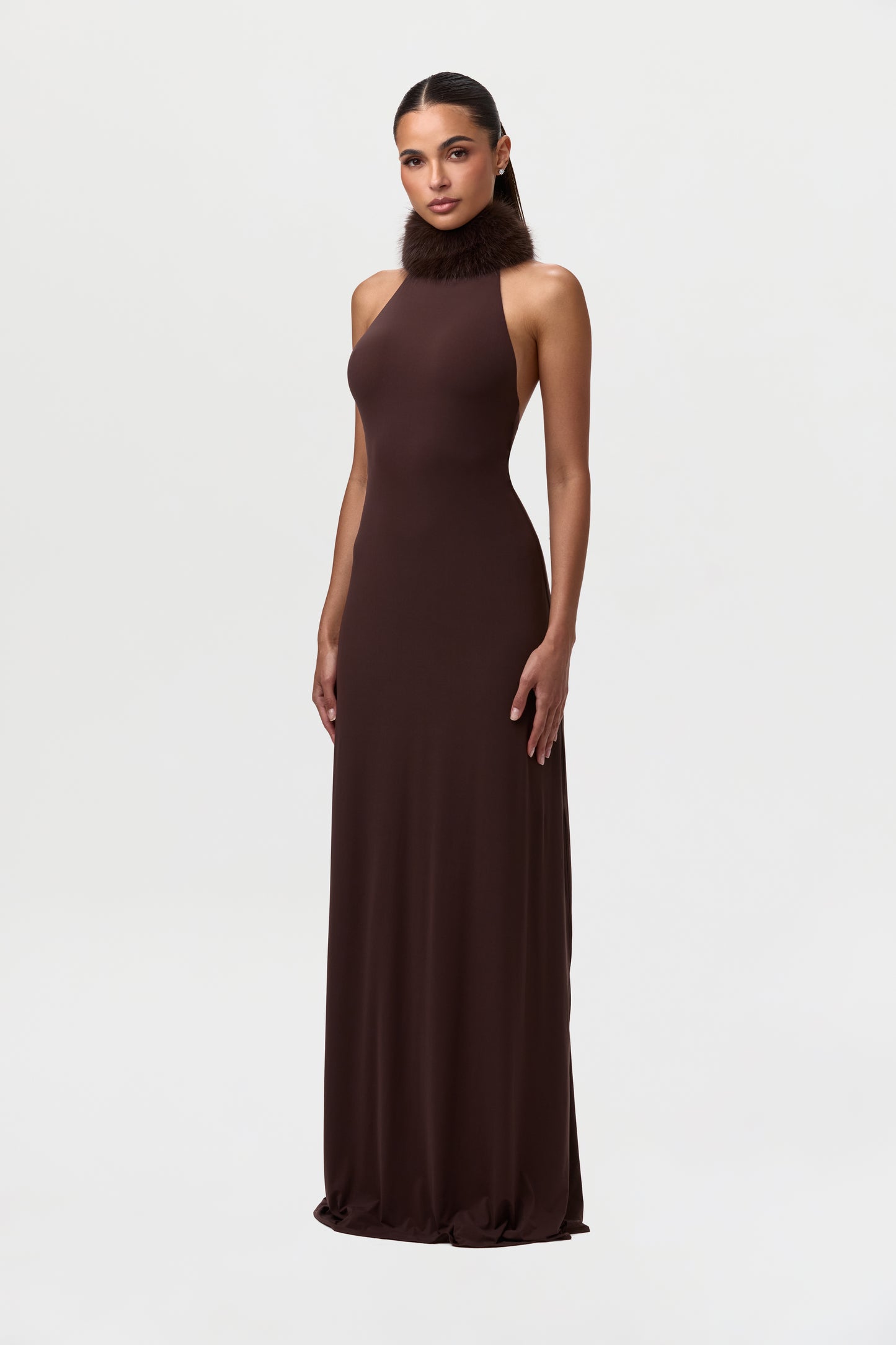 Women's Naked Faux Fur Maxi Dress by Naked Wardrobe, Black / XS Women's Naked Faux Fur Maxi Dress by Naked Wardrobe, Black / XS