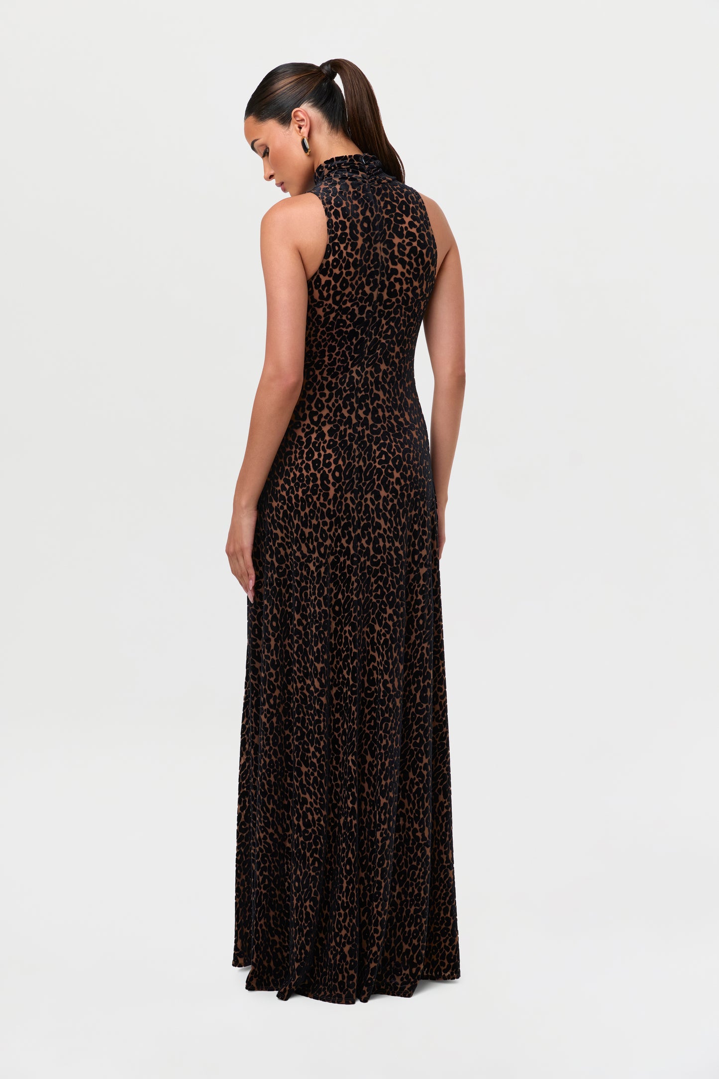 Burnout Leopard Sleeveless Dress
