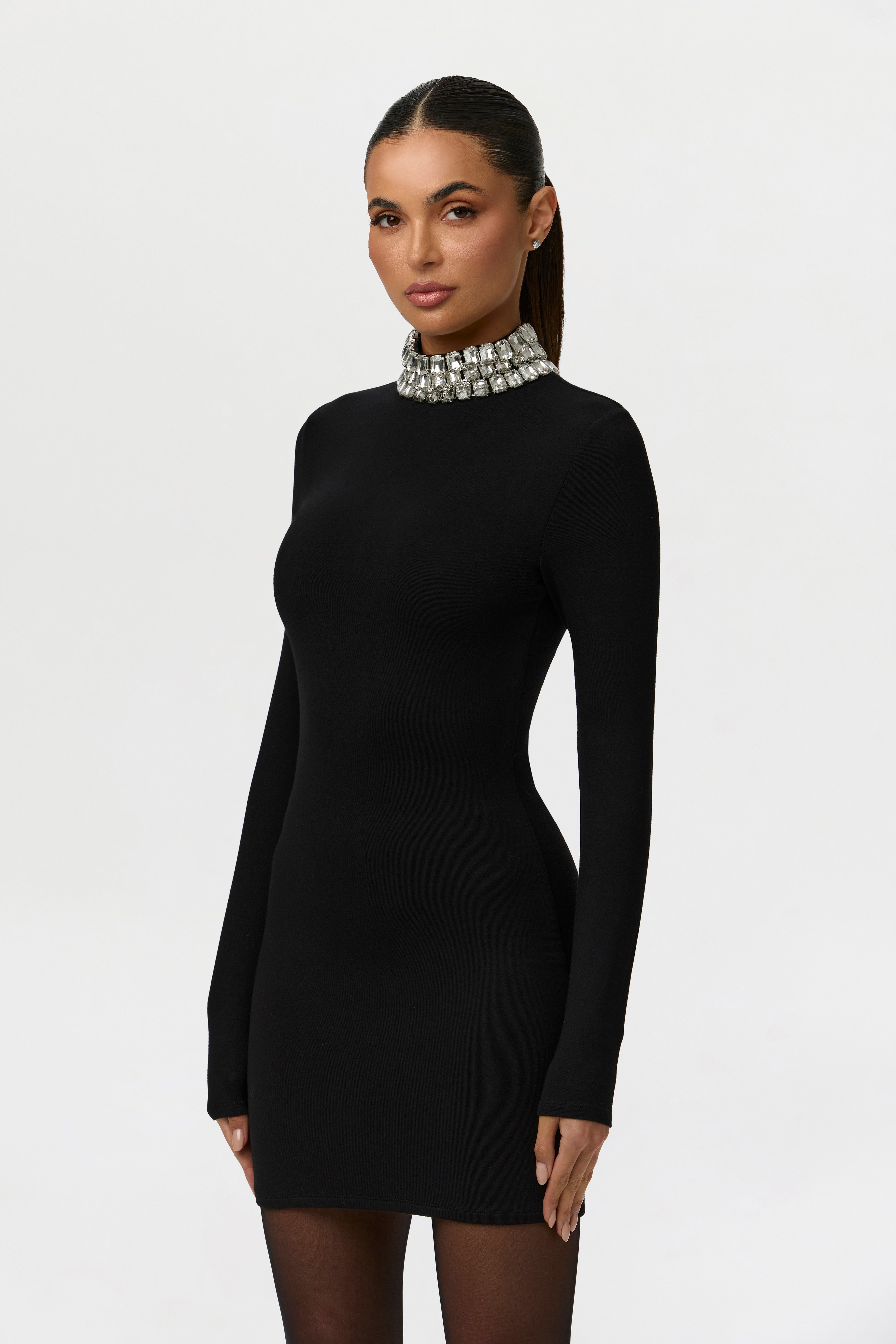 Butter Rhinestone Contour Mini Dress