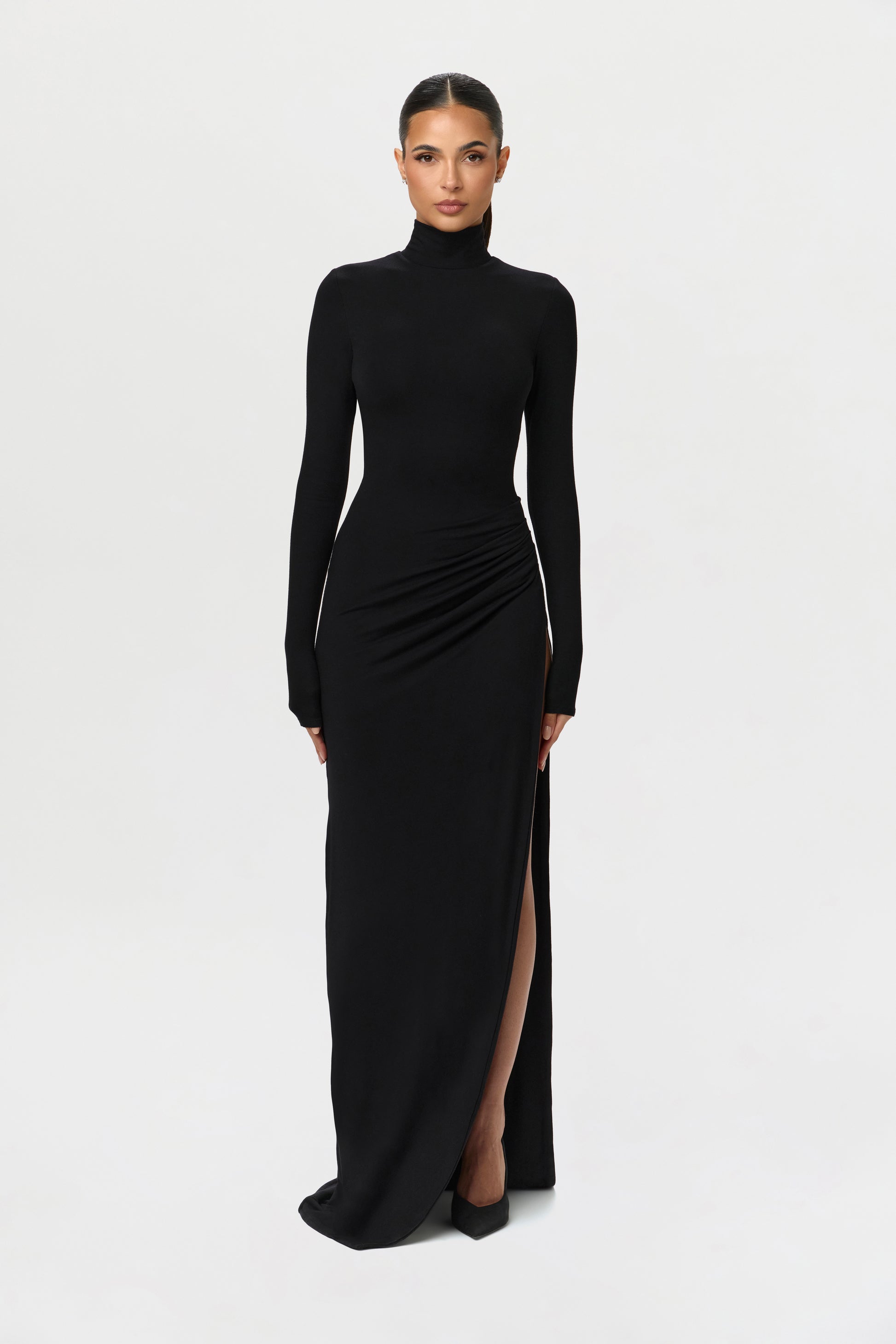 Butter Contour High Slit Maxi Dress Naked Wardrobe Butter Contour High Slit Maxi Dress Naked Wardrobe