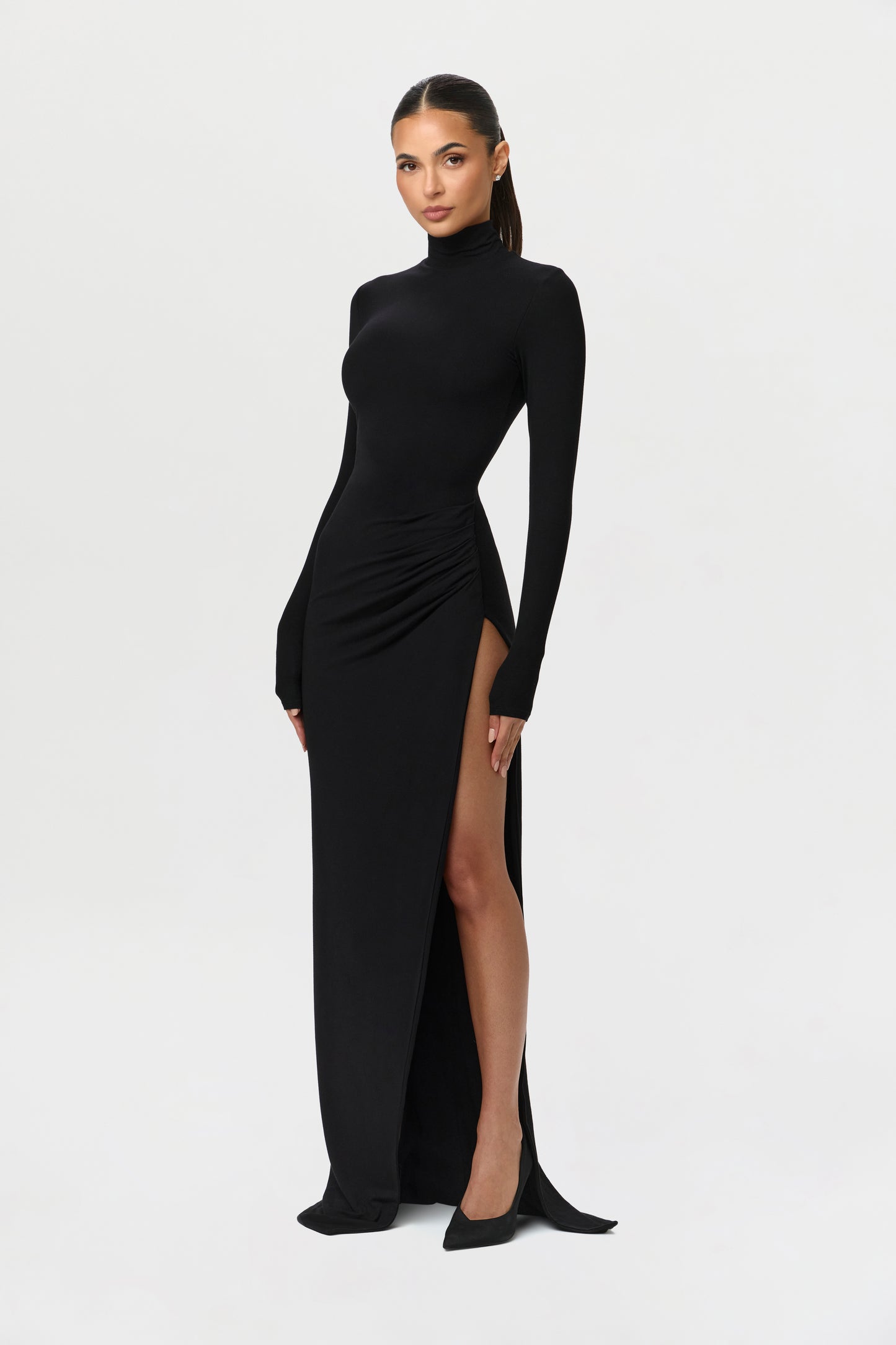 Butter Contour High Slit Maxi Dress