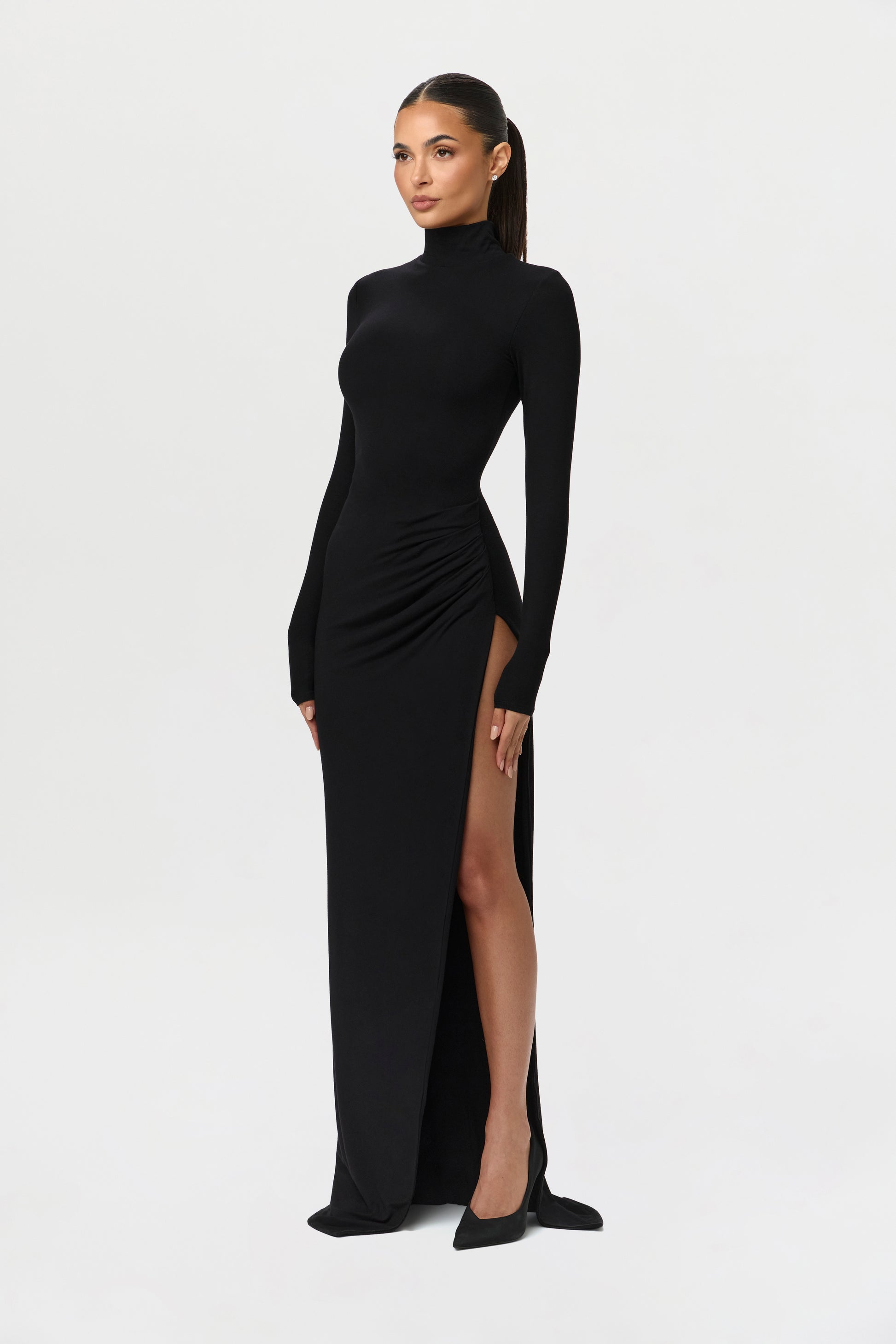 Butter Contour High Slit Maxi Dress Naked Wardrobe Butter Contour High Slit Maxi Dress Naked Wardrobe