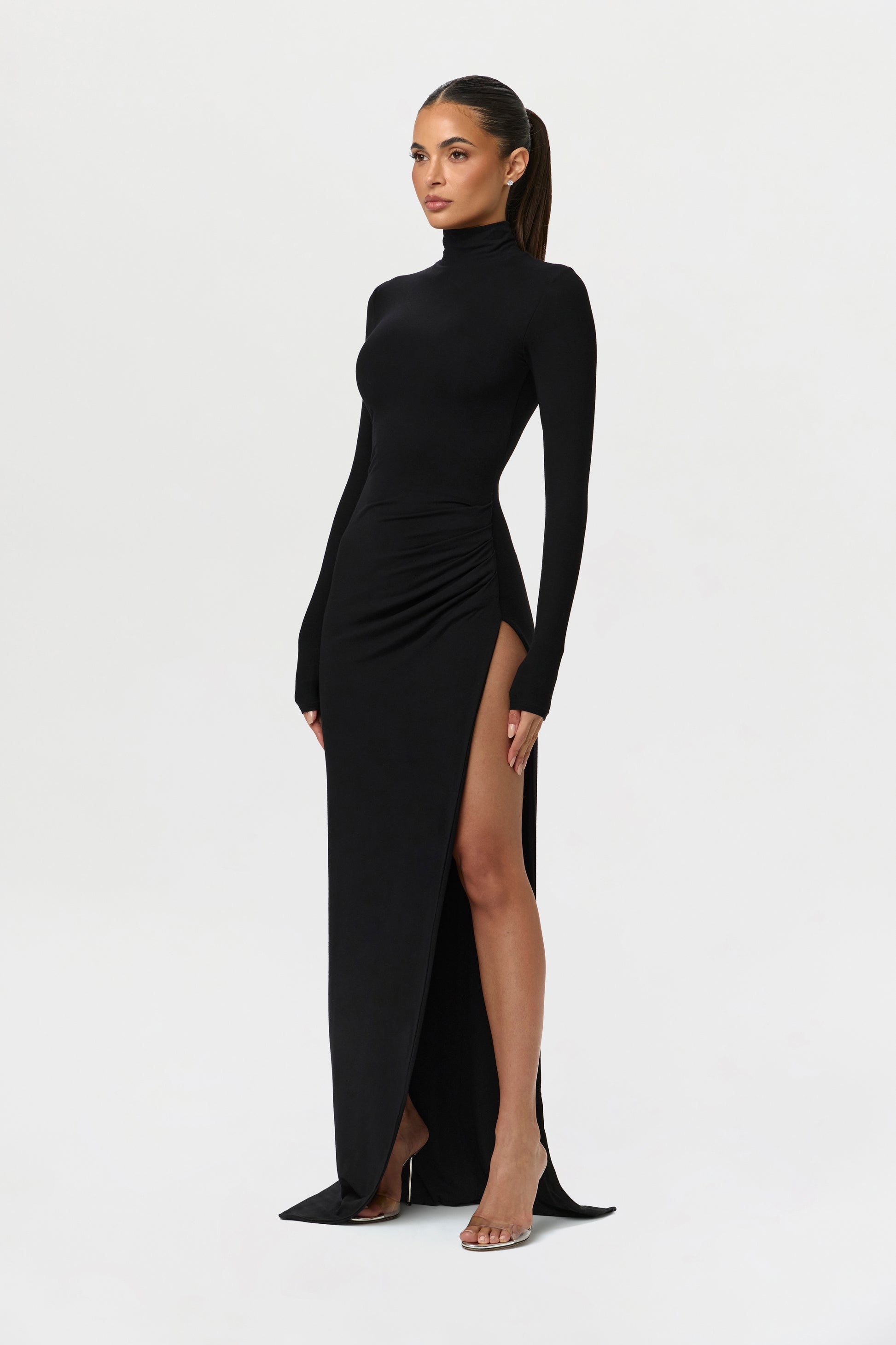 Butter Contour High Slit Maxi Dress Naked Wardrobe Butter Contour High Slit Maxi Dress Naked Wardrobe