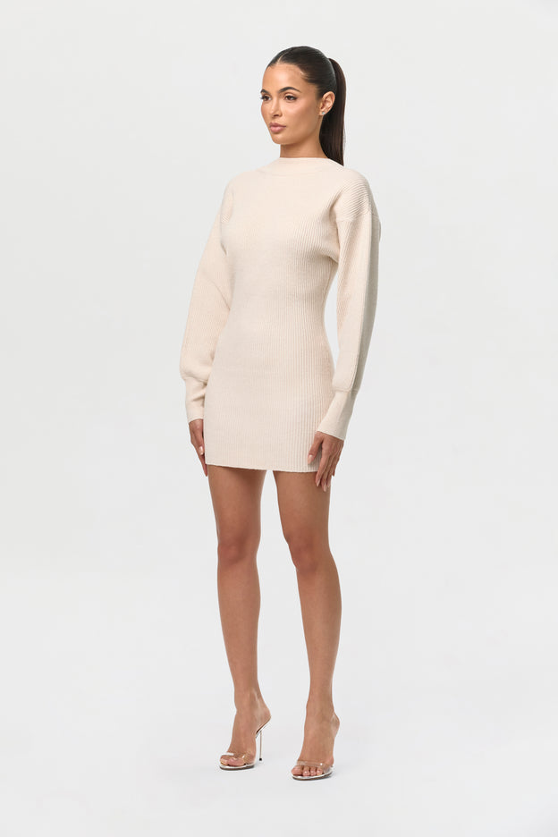Knit Open Back Mini Dress