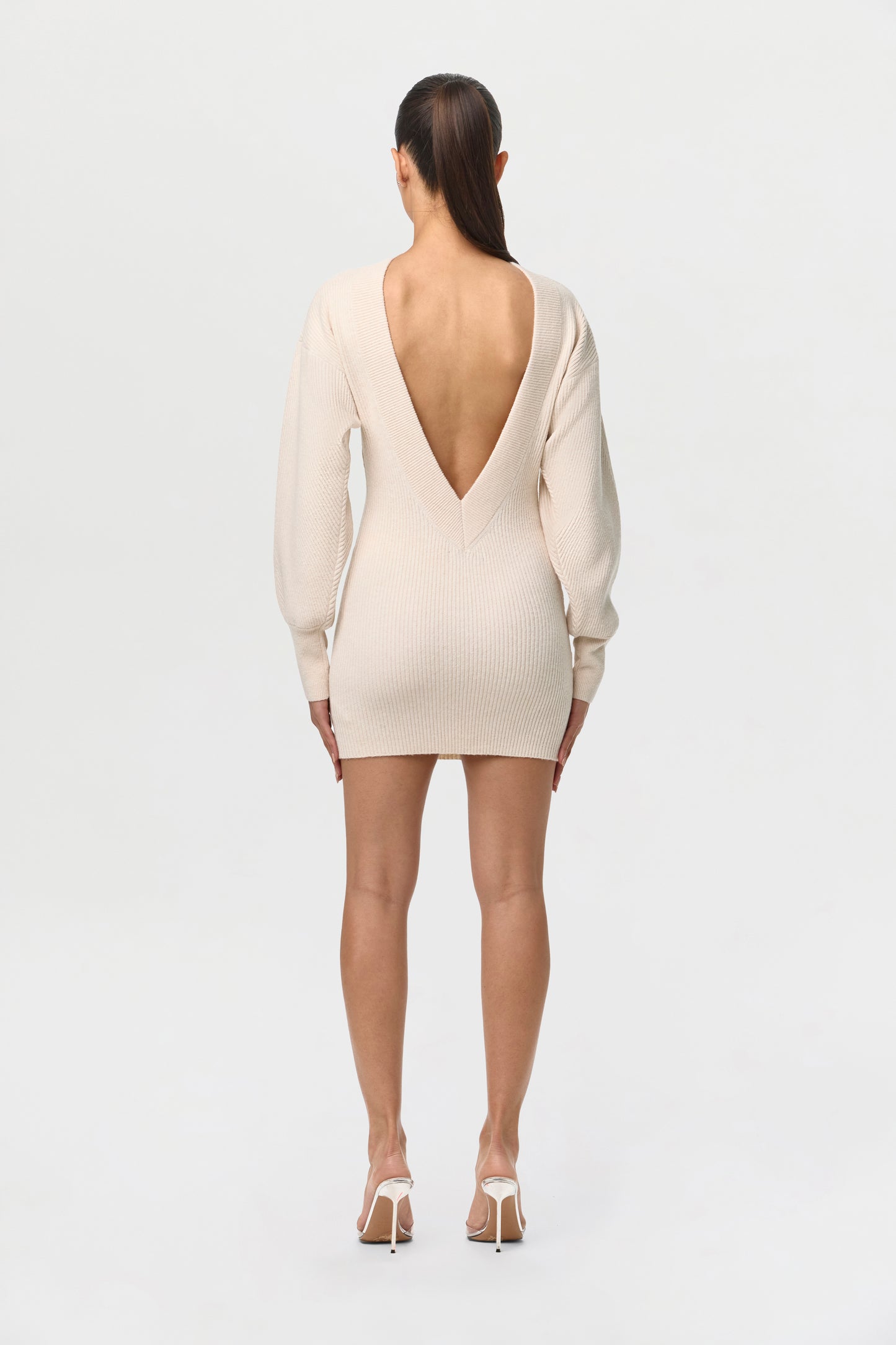 Knit Open Back Mini Dress