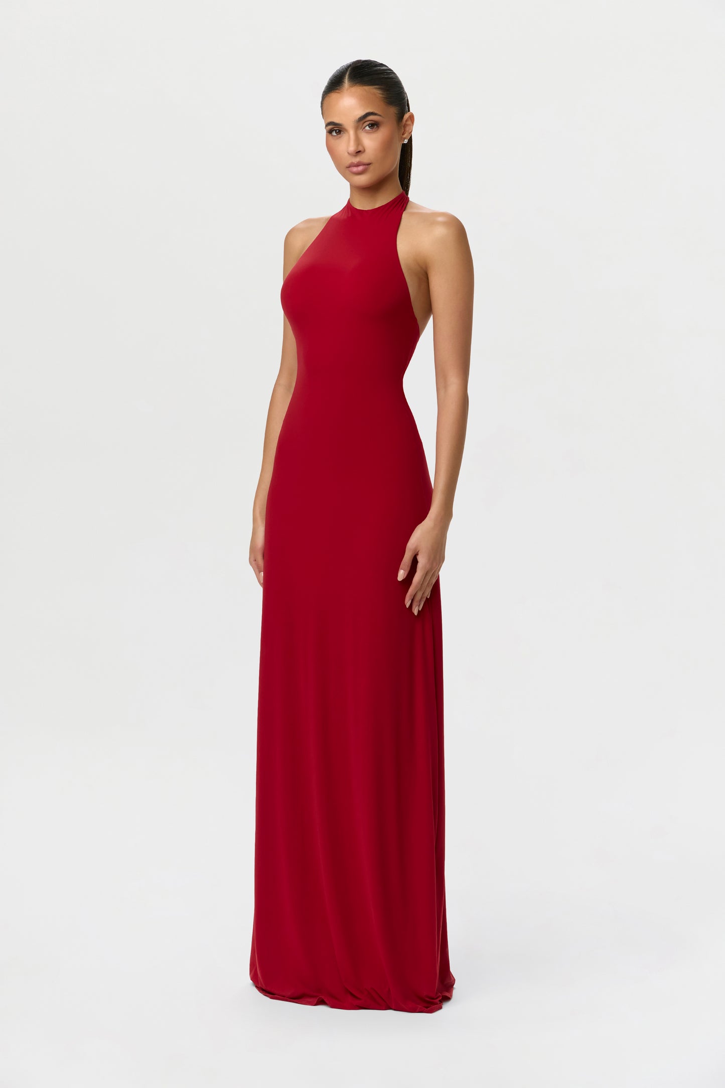 maxi dress naked Women's Naked Halter Maxi Dress by Naked Wardrobe, Ruby Red / XS