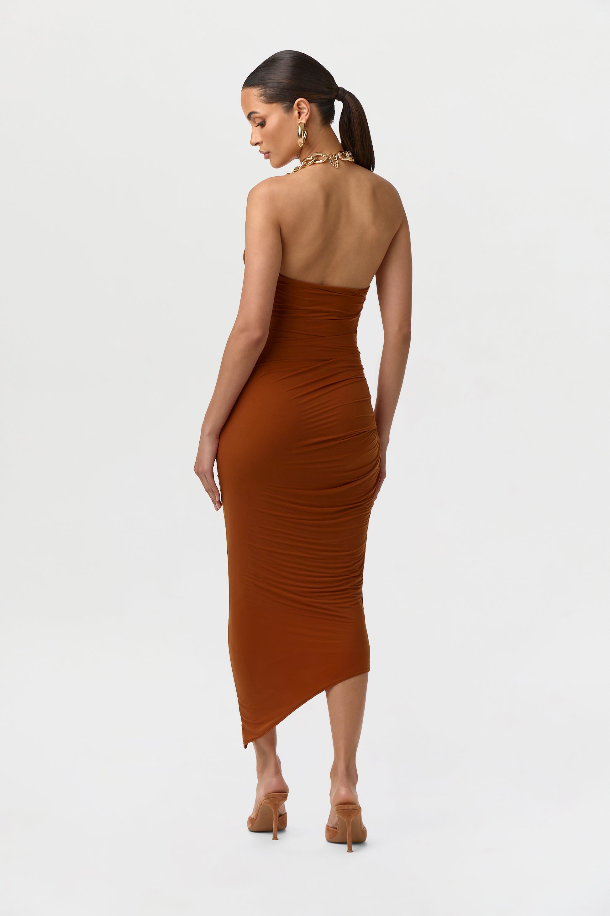 Bare Body Halter Chain Midi Dress Bare Body Halter Chain Midi Dress