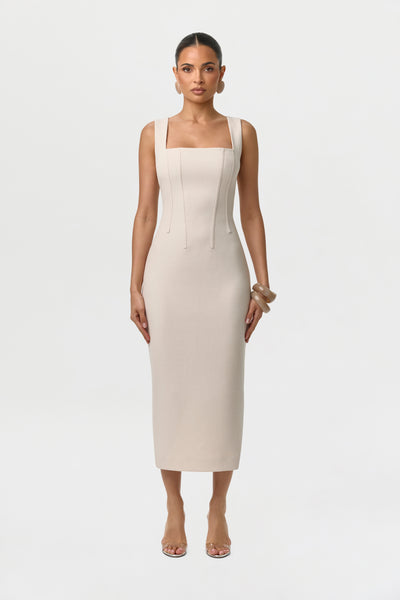 Suiting Lace-Up Midi Dress – Naked Wardrobe