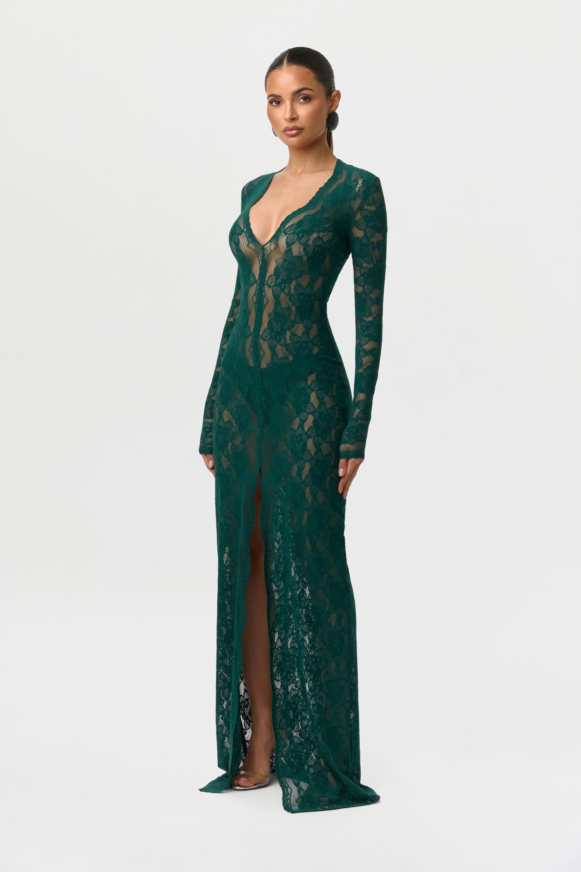 Stretch Lace Maxi Dress Naked Wardrobe Stretch Lace Maxi Dress Naked Wardrobe