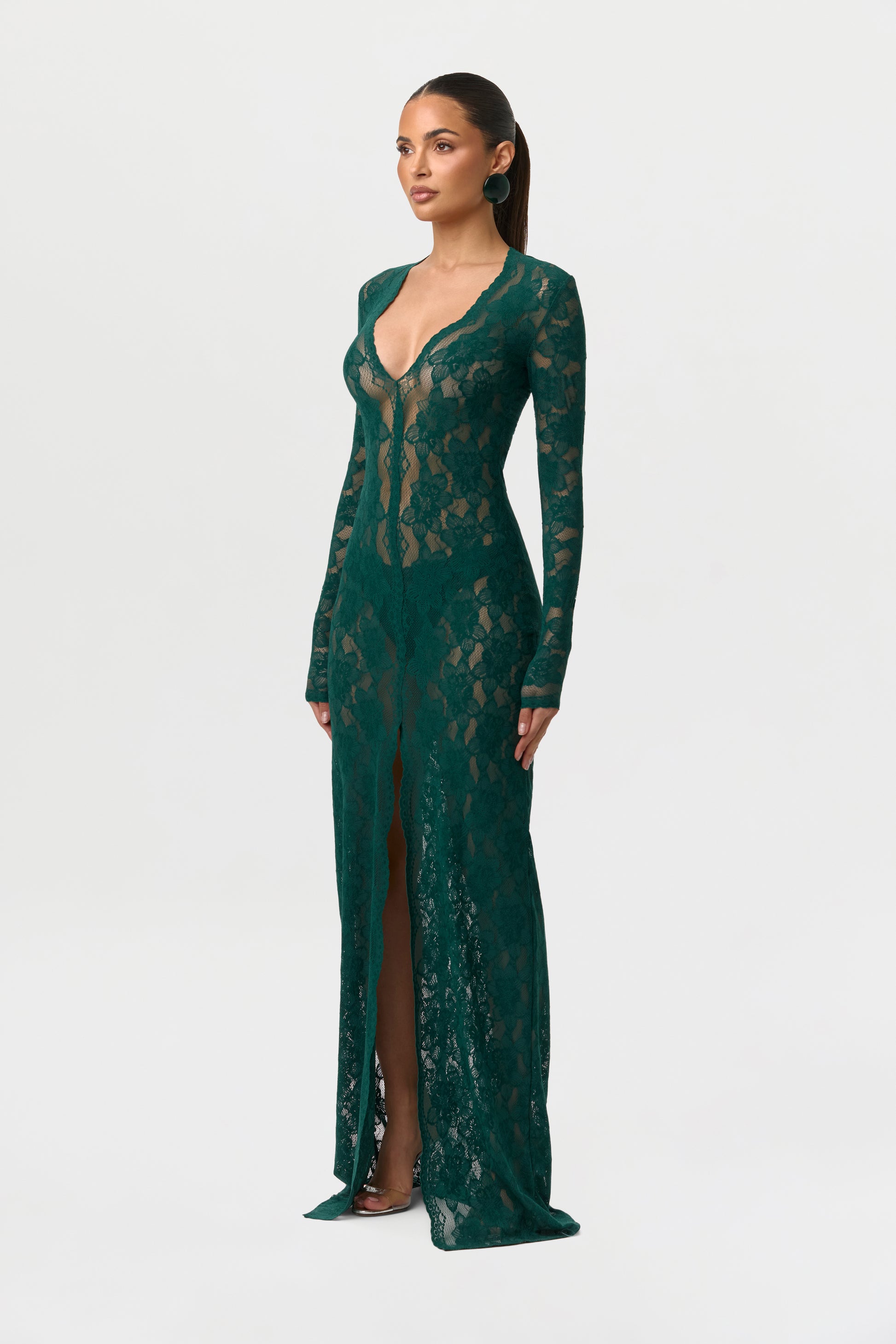 Stretch Lace Maxi Dress Naked Wardrobe Stretch Lace Maxi Dress Naked Wardrobe