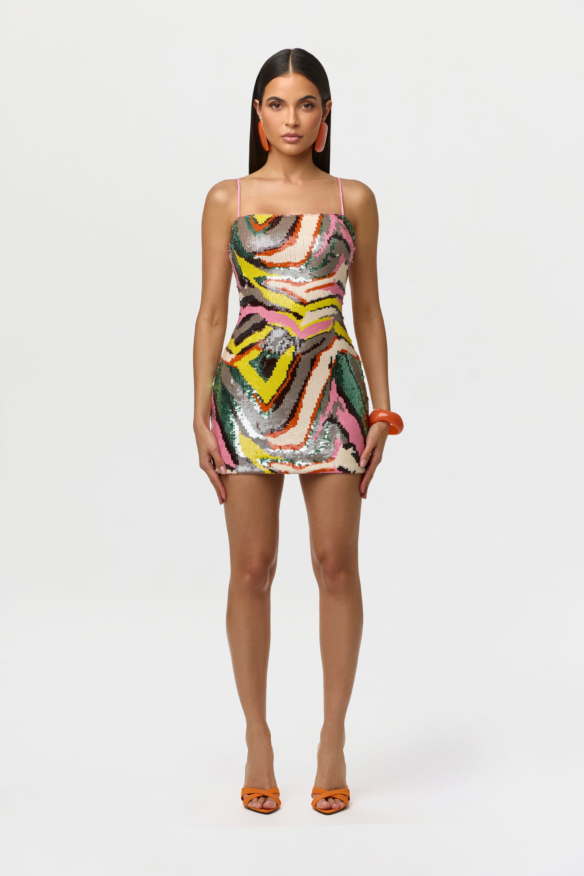 Sequin Abstract Mini Dress – Naked Wardrobe