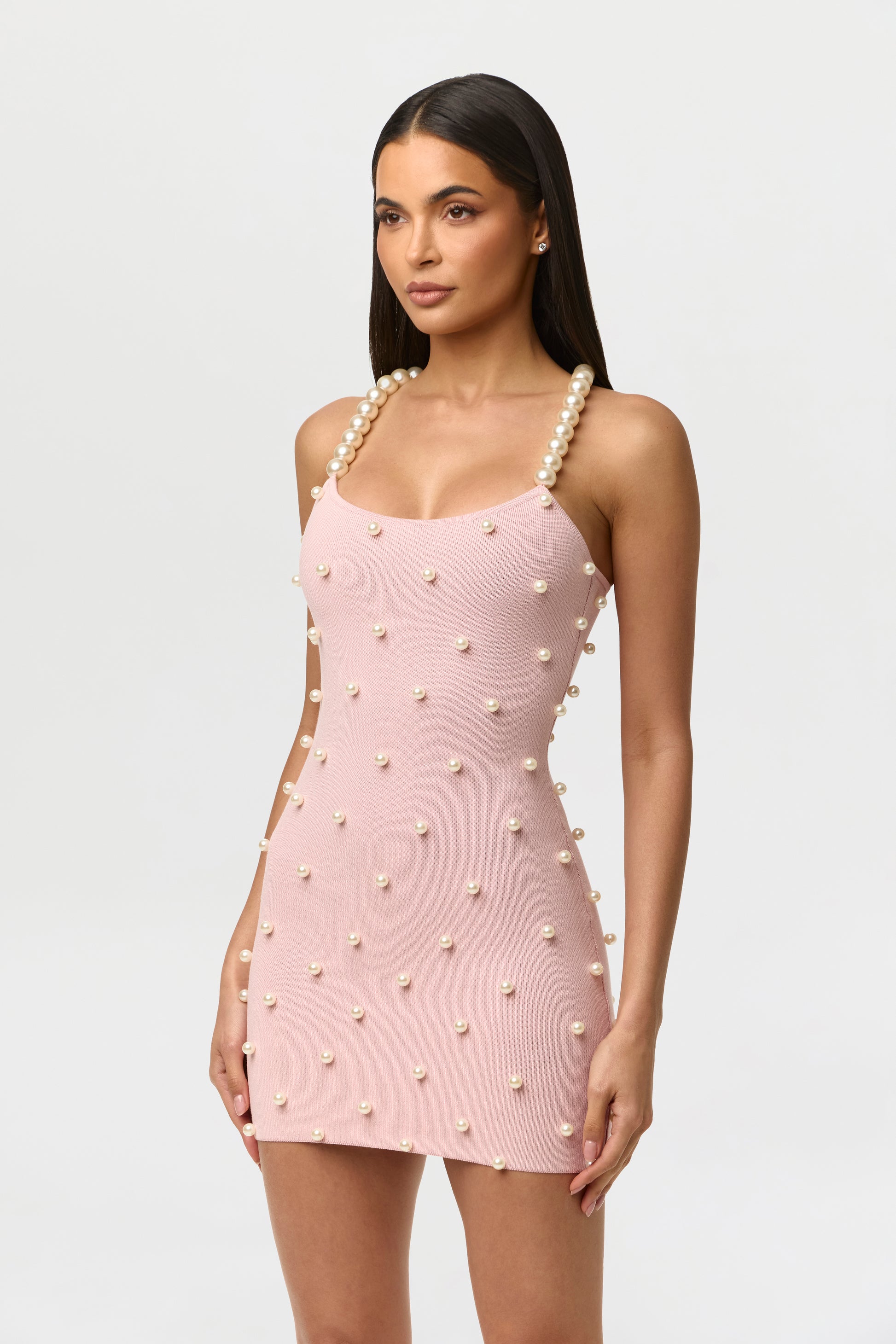 Knit Pearl Mini Dress