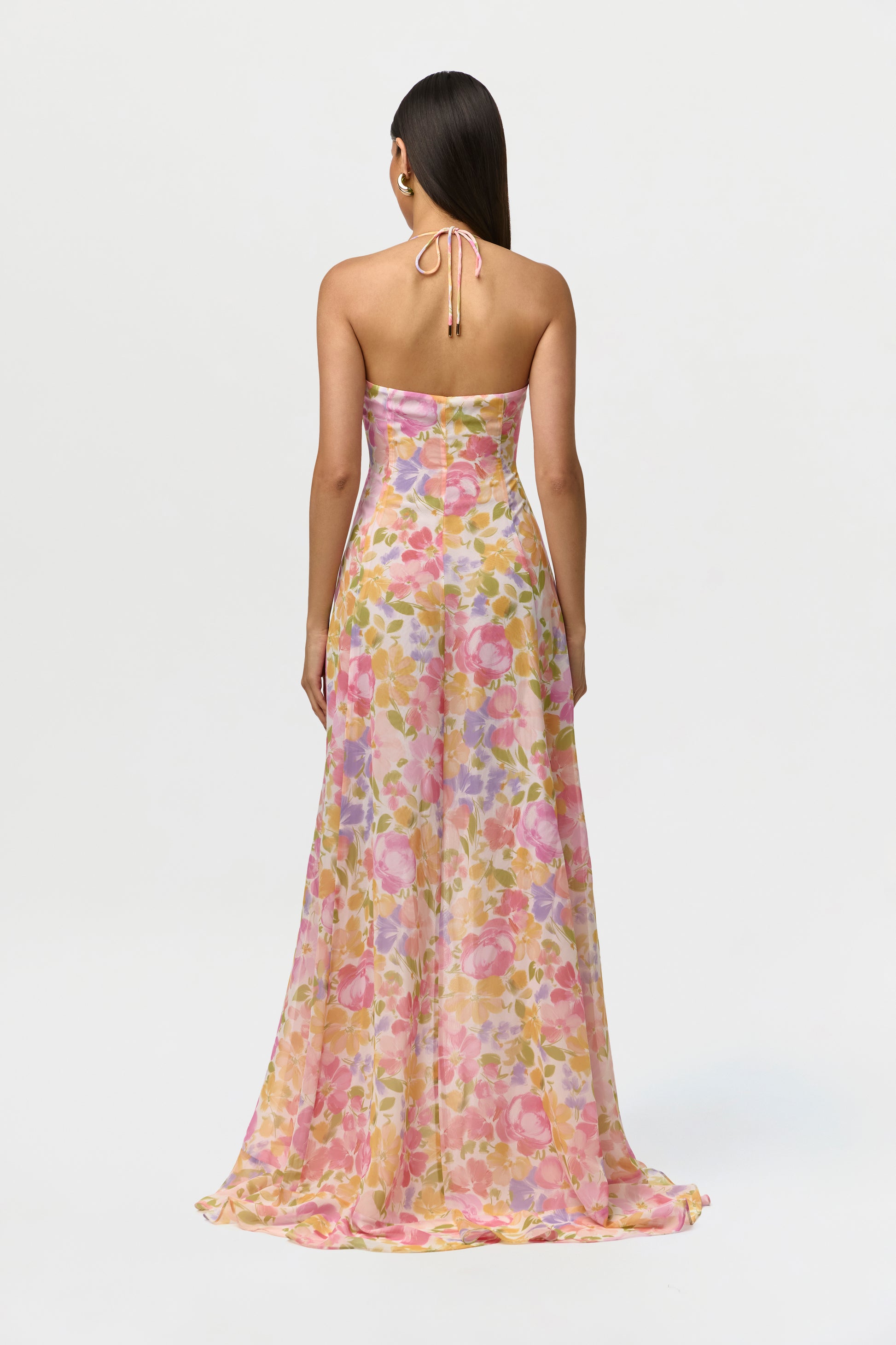 Chiffon Print Ruffle Dress