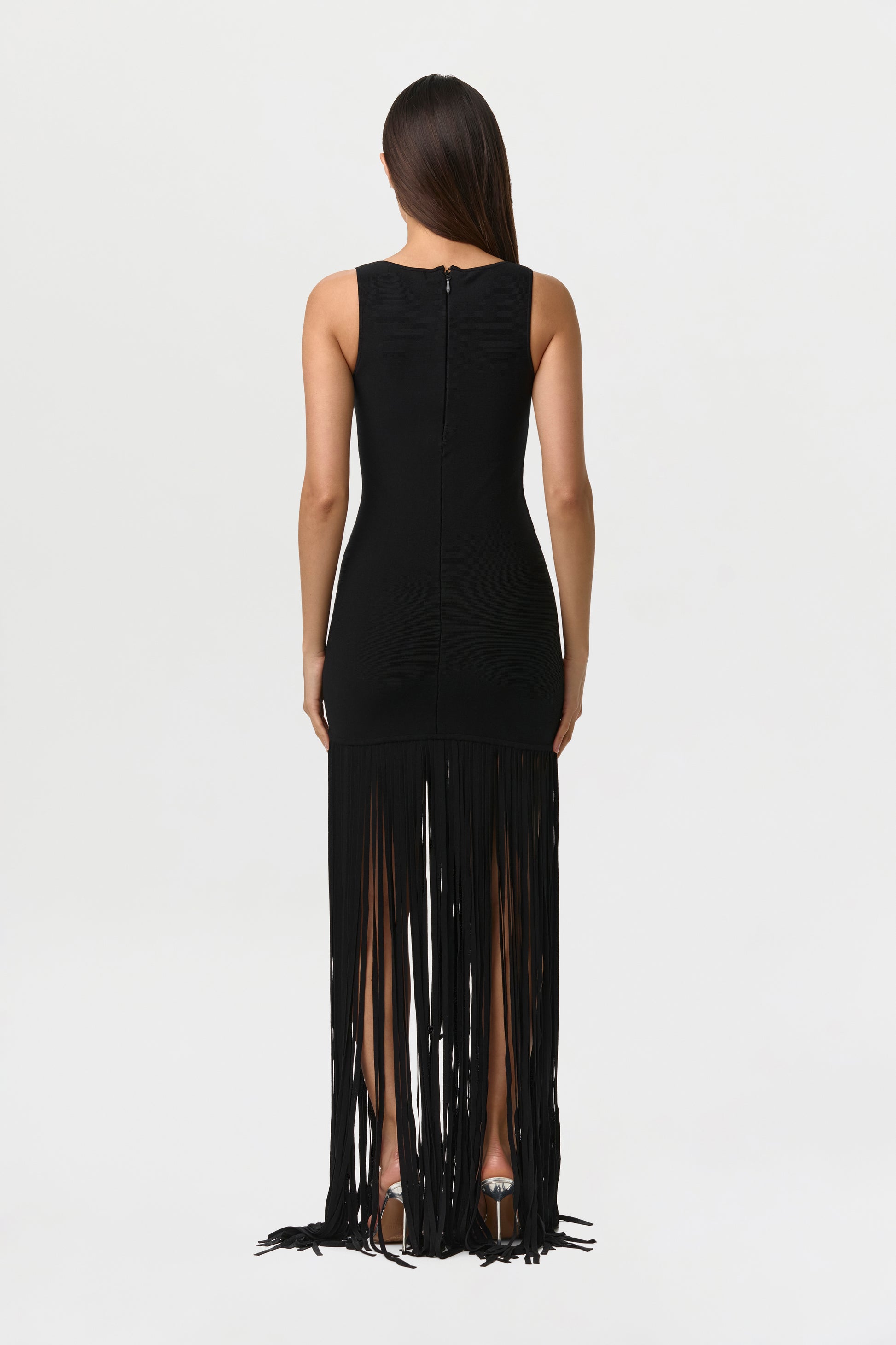 Knit Fringe Tank Dress